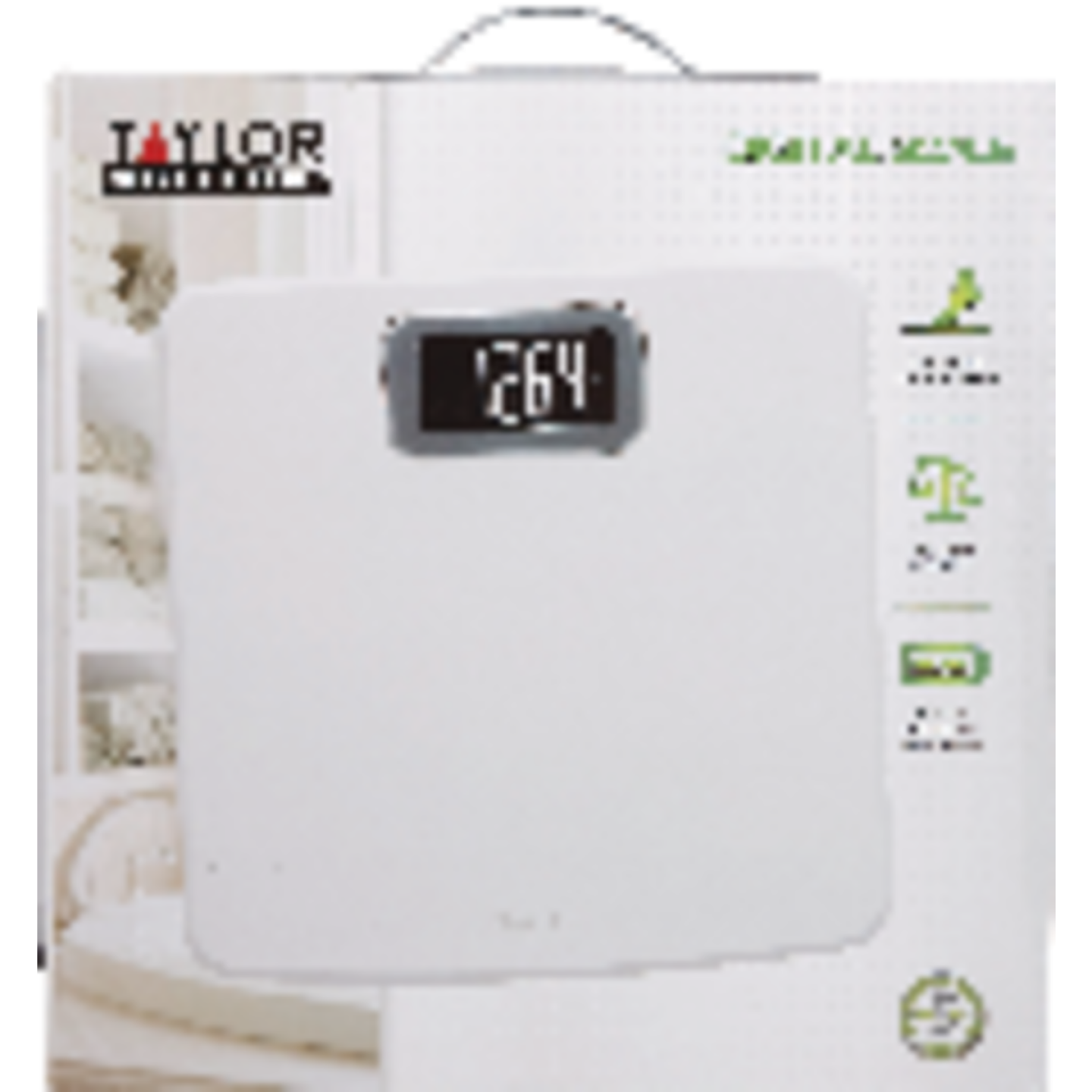Taylor Digital 400 Lb. Glass Bath Scale, White Image 2