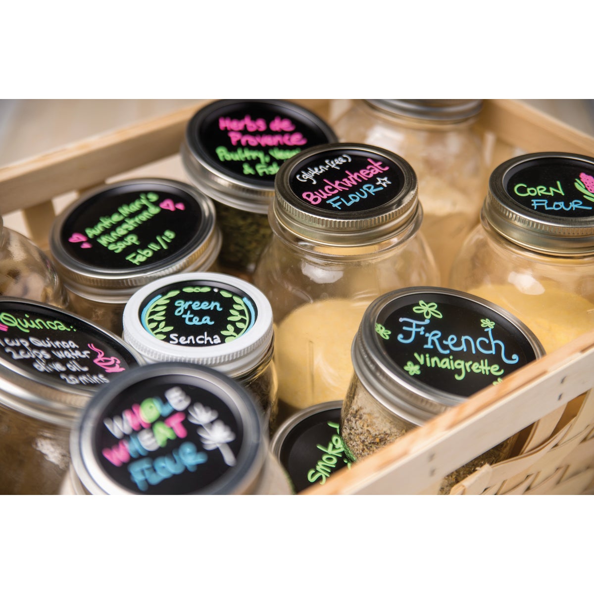 Masontops Regular-Mouth Chalk Top Canning Jar Lids (8-Count) Image 3