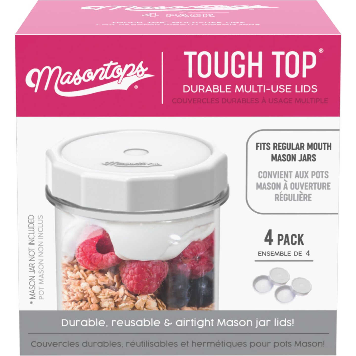 Masontops Regular-Mouth Tough Top Canning Jar Lid (4-Count) Image 3