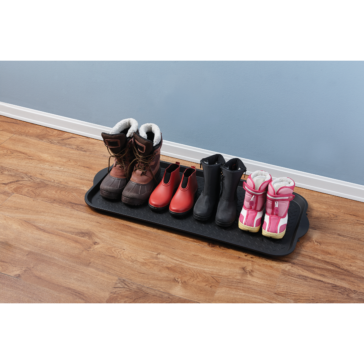 XL 18.9 In. x 39.3 In. Black Recycled Plastic Boot Tray Image 2