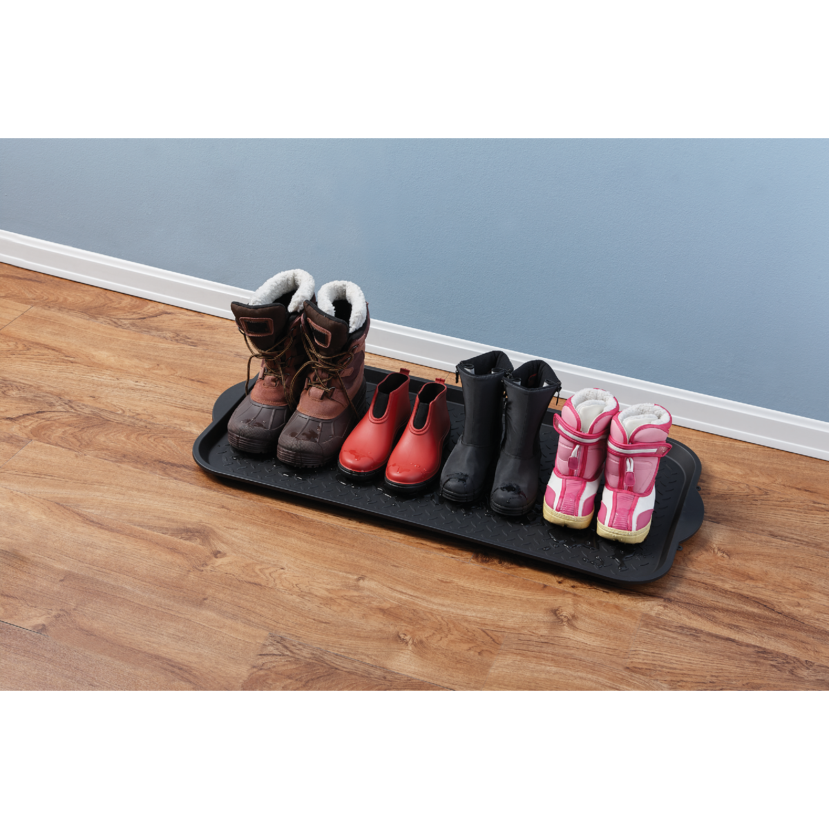 XL 18.9 In. x 39.3 In. Black Recycled Plastic Boot Tray Image 3