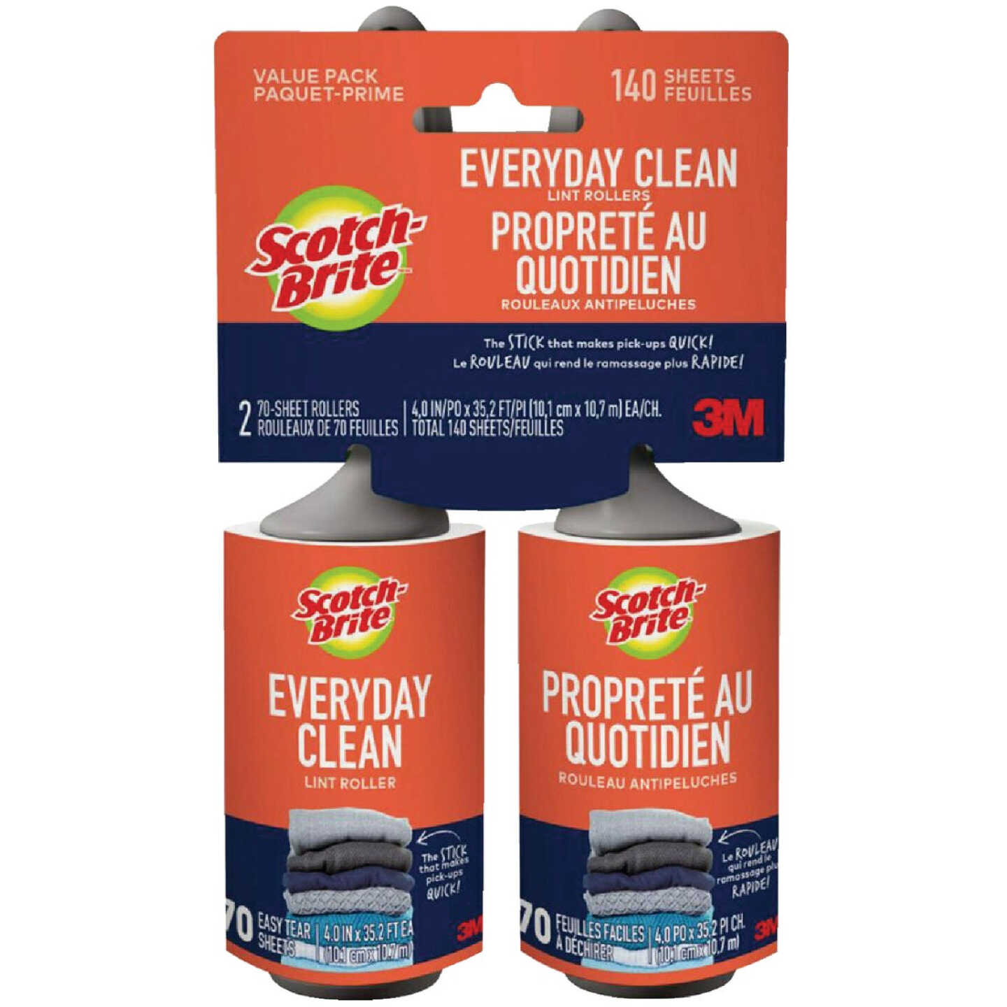 Scotch-Brite Everyday Clean 70-Sheet Lint Roller (2-Pack) Image 1