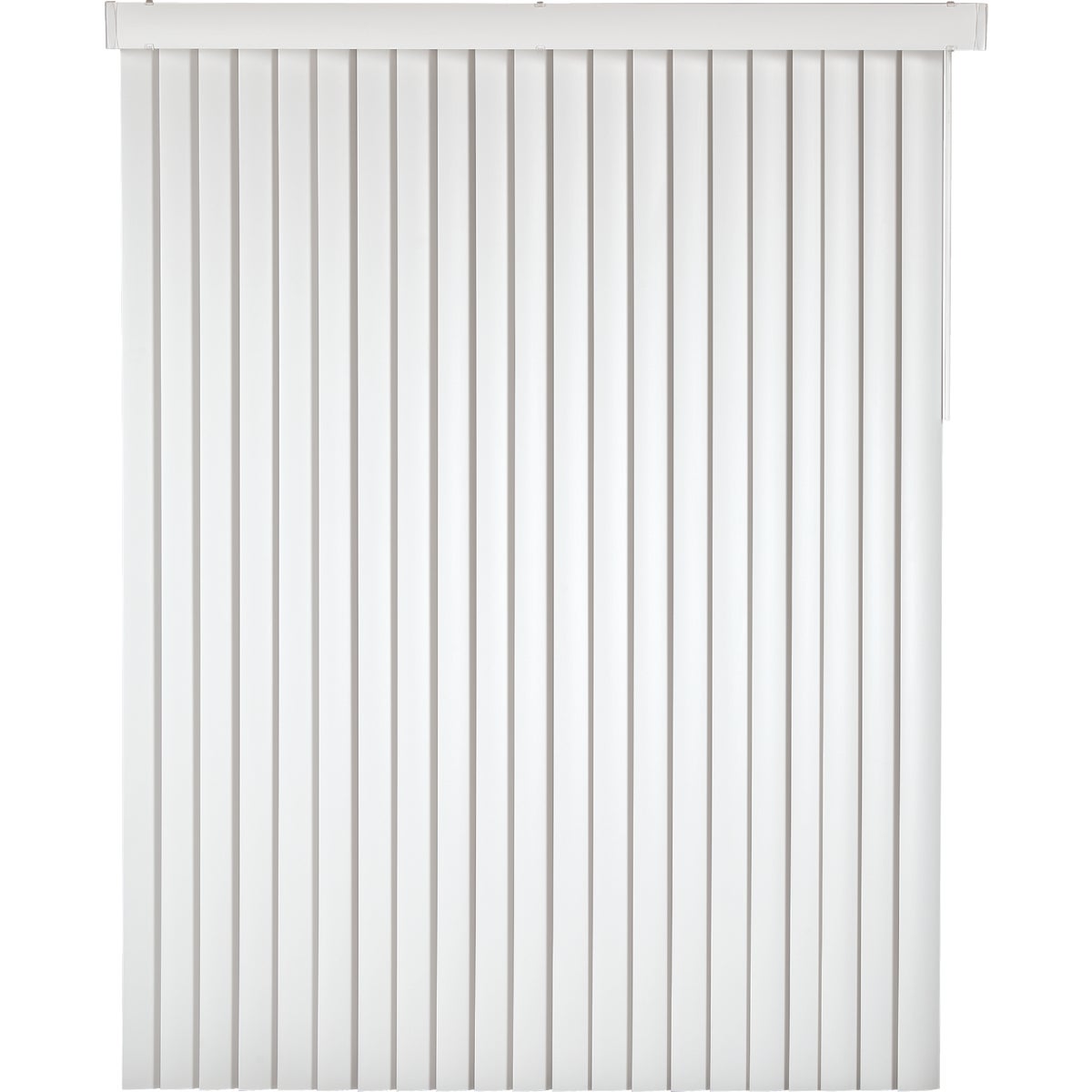 Home Impressions 66 In. x 84 In. x 3.5 In. White Vinyl Room Darkening Vertical Cordless Blind