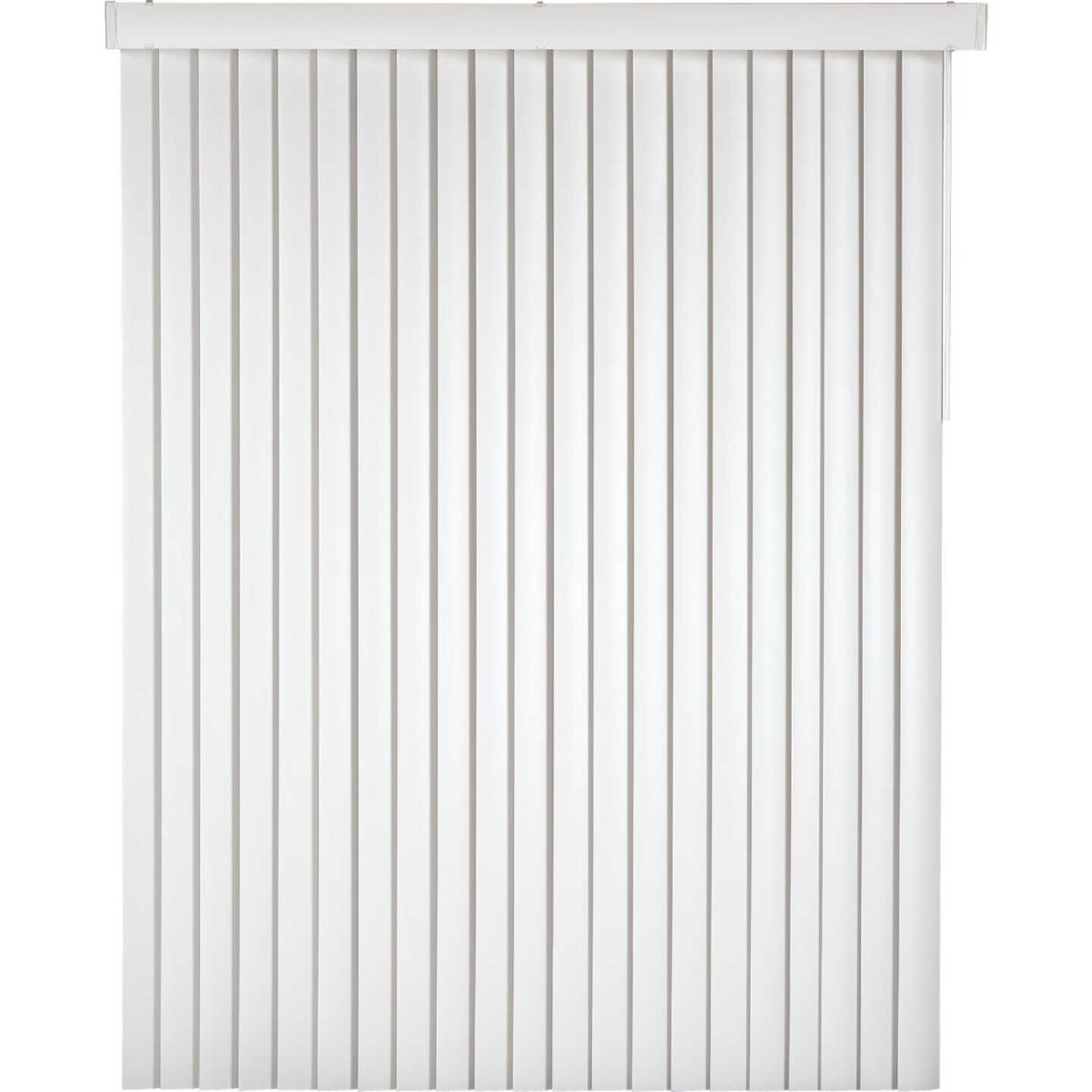 Home Impressions 78 In. x 84 In. x 3.5 In. White Vinyl Room Darkening Vertical Cordless Blind Image 1