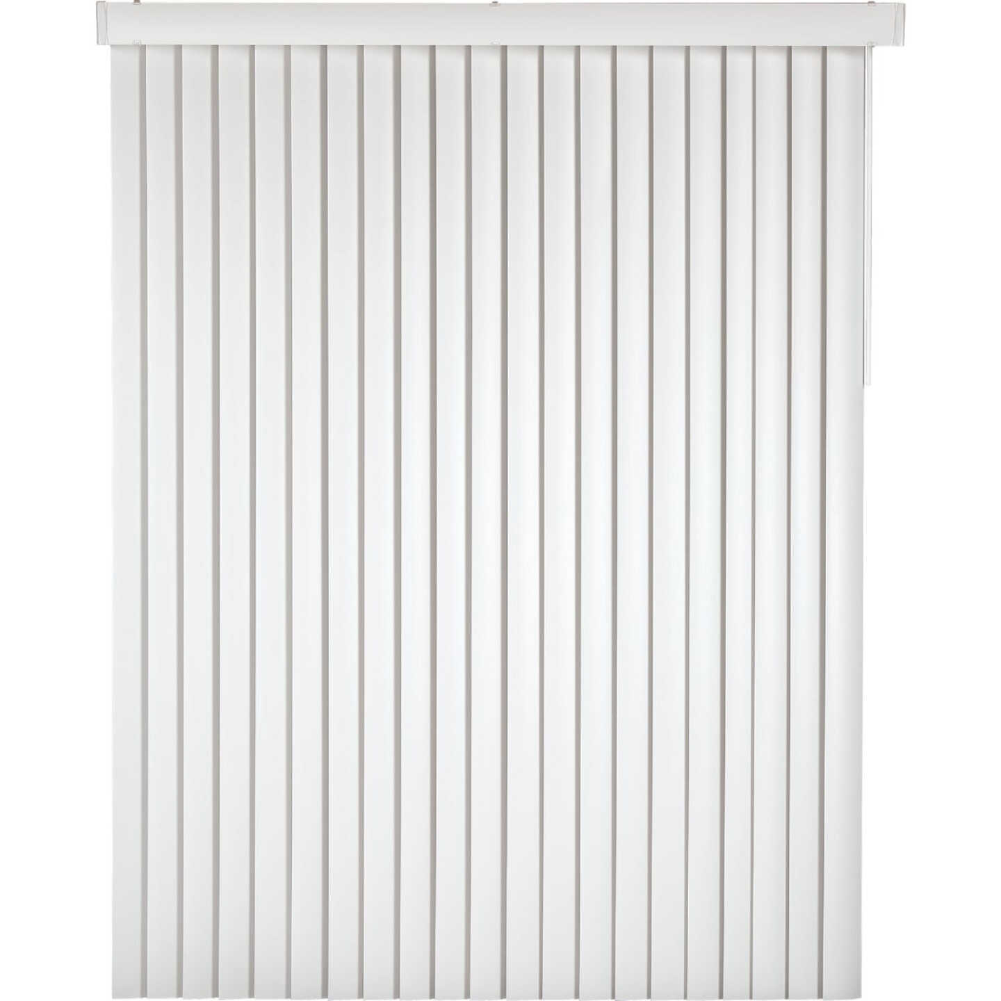 Home Impressions 104 In. x 84 In. x 3.5 In. White Vinyl Room Darkening Vertical Cordless Blind Image 1