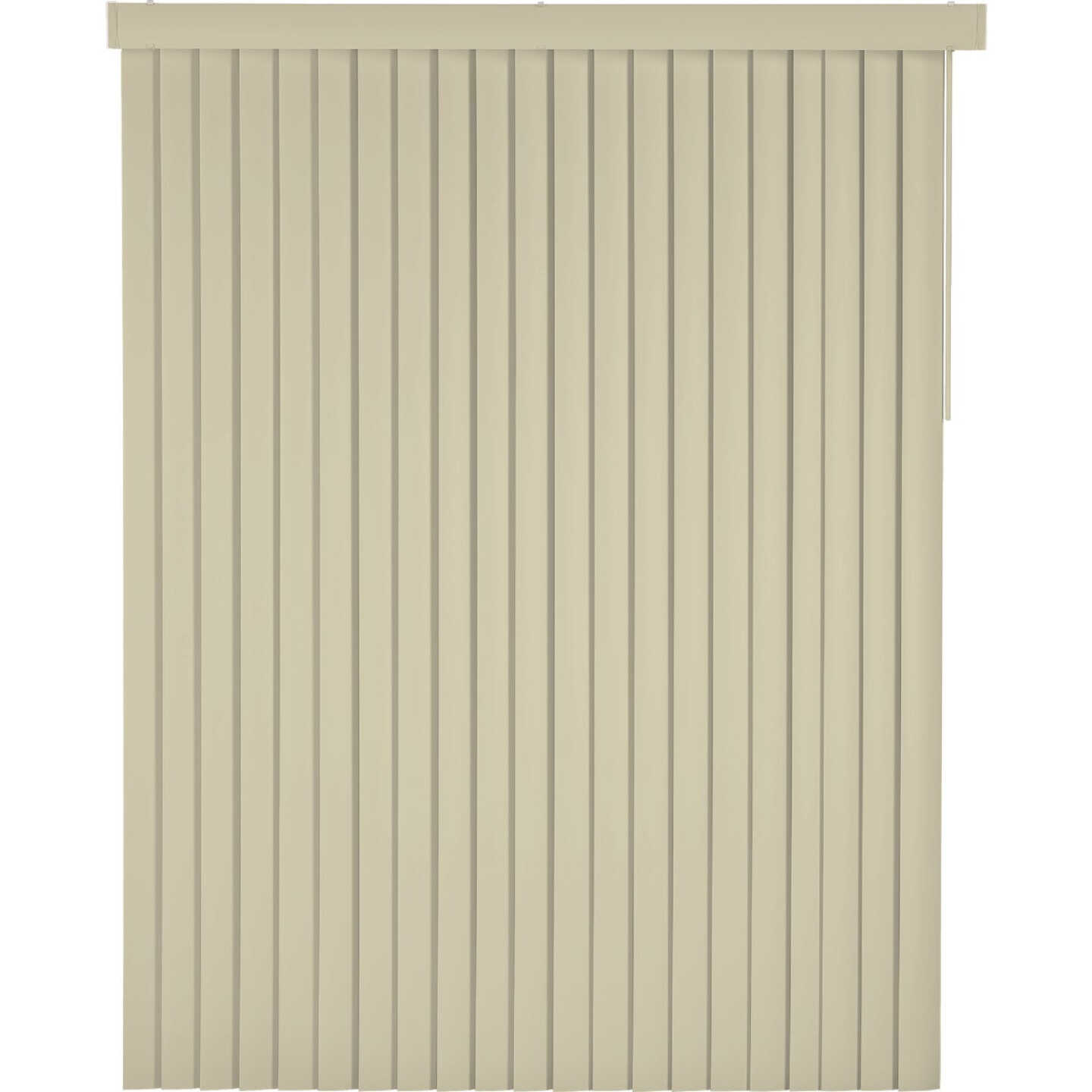 Home Impressions 78 In. x 84 In. x 3.5 In. Ivory Vinyl Room Darkening Vertical Cordless Blind Image 1