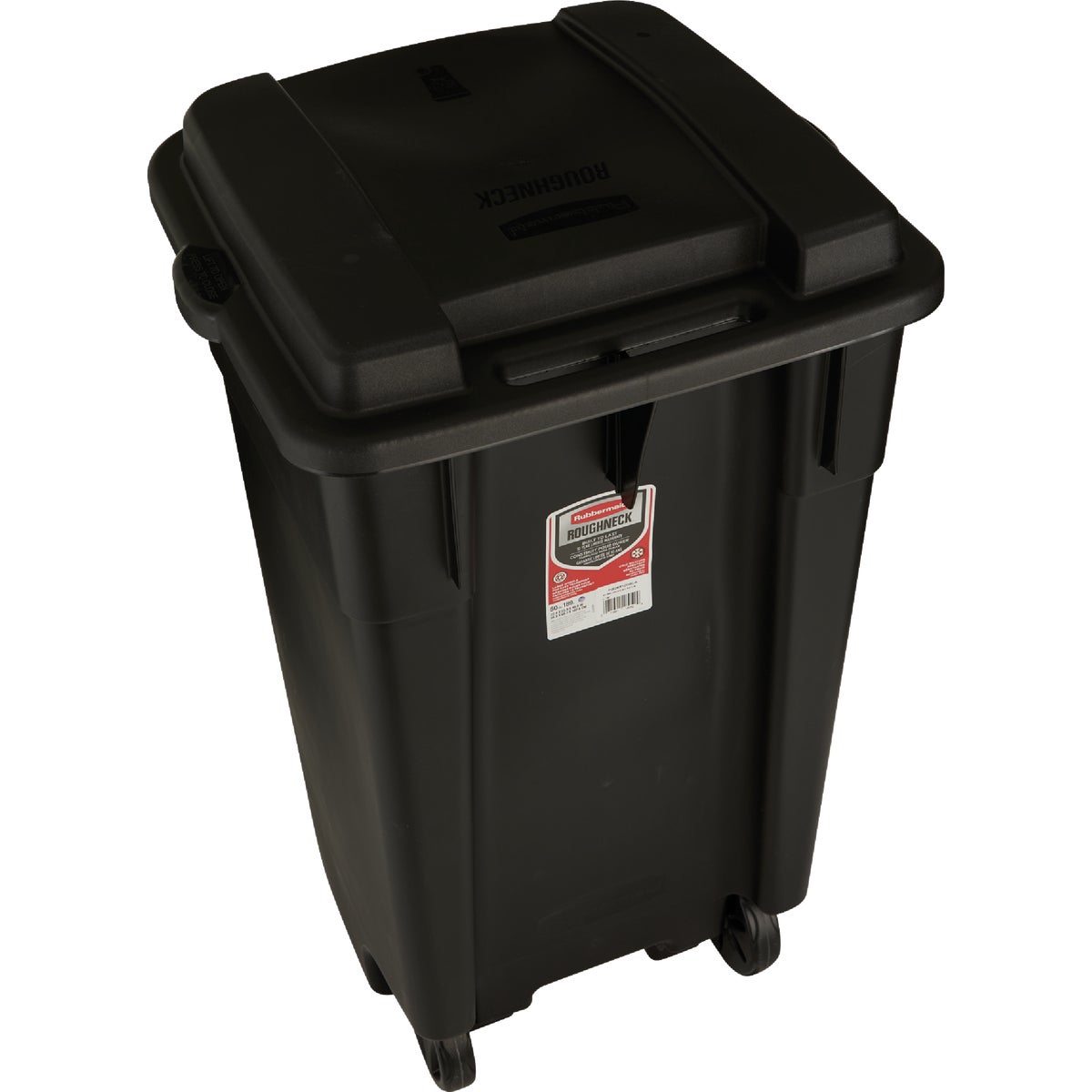 Rubbermaid 50 Gal. Black Wheeled Trash Can with Lid Image 5