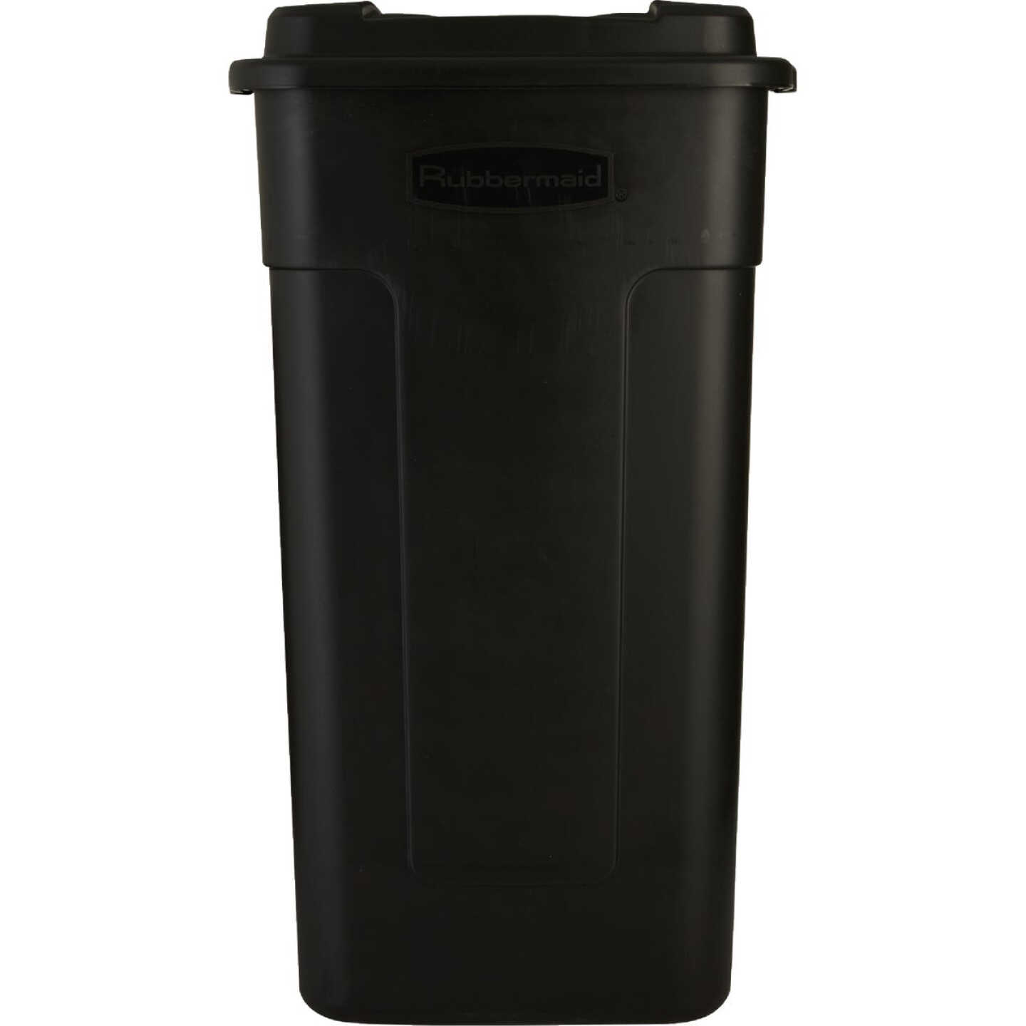 Rubbermaid 50 Gal. Black Wheeled Trash Can with Lid Image 3