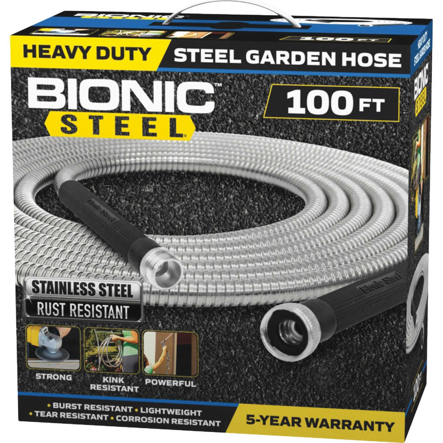 Bionic Steel Pro 5/8 In. Dia. x 100 Ft. L. Stainless Steel Garden Hose Image 1
