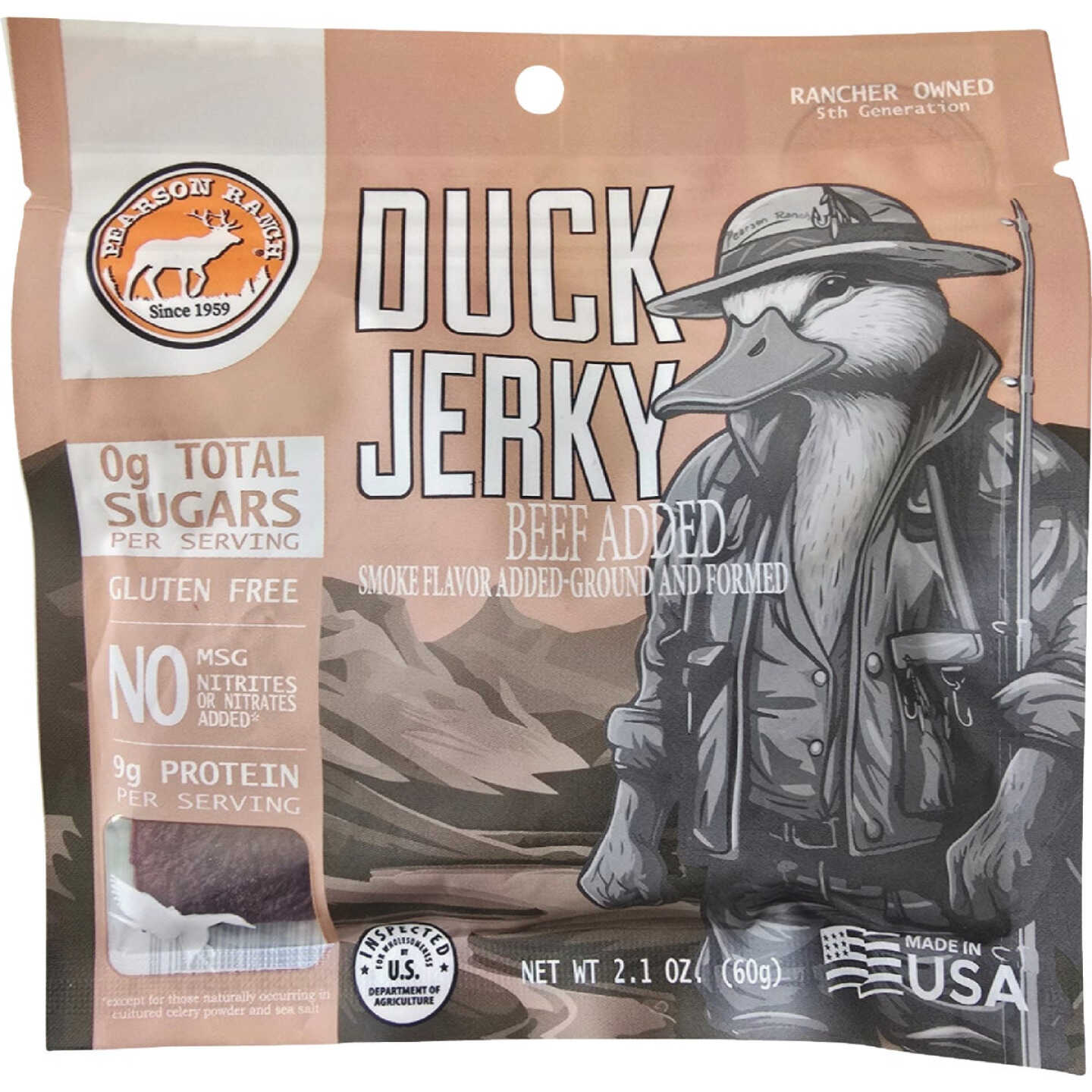 Pearson Ranch Jerky 2.1 Oz. Duck Hickory Smoked Jerky Image 1