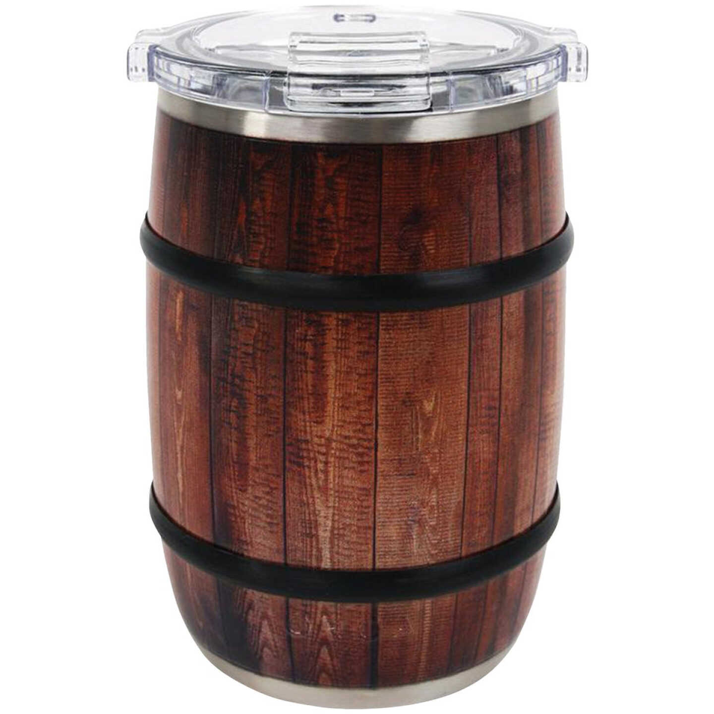 Orca 12 Oz. Oak Wood Grain Barrel Insulated Mug Image 1