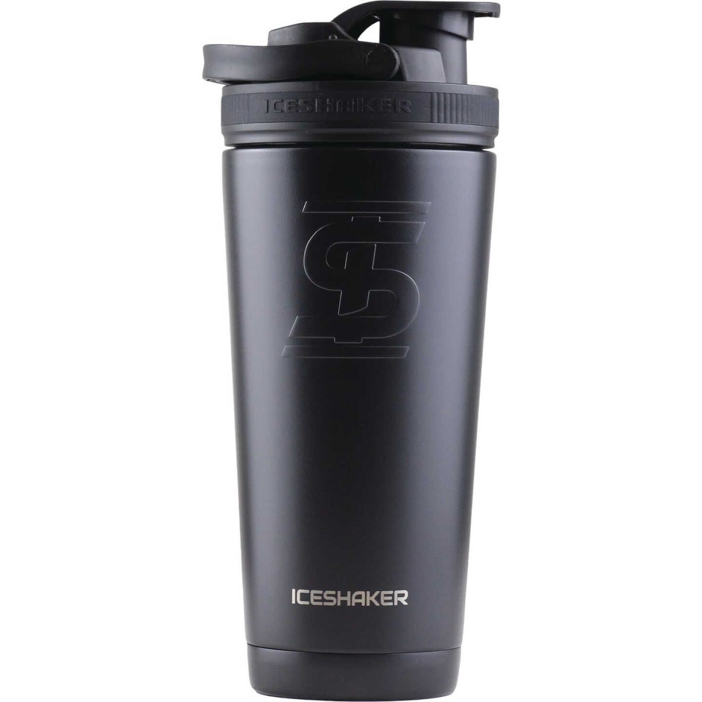 Ice Shaker 26 Oz. Black Insulated Vacuum Bottle & Shaker Image 1