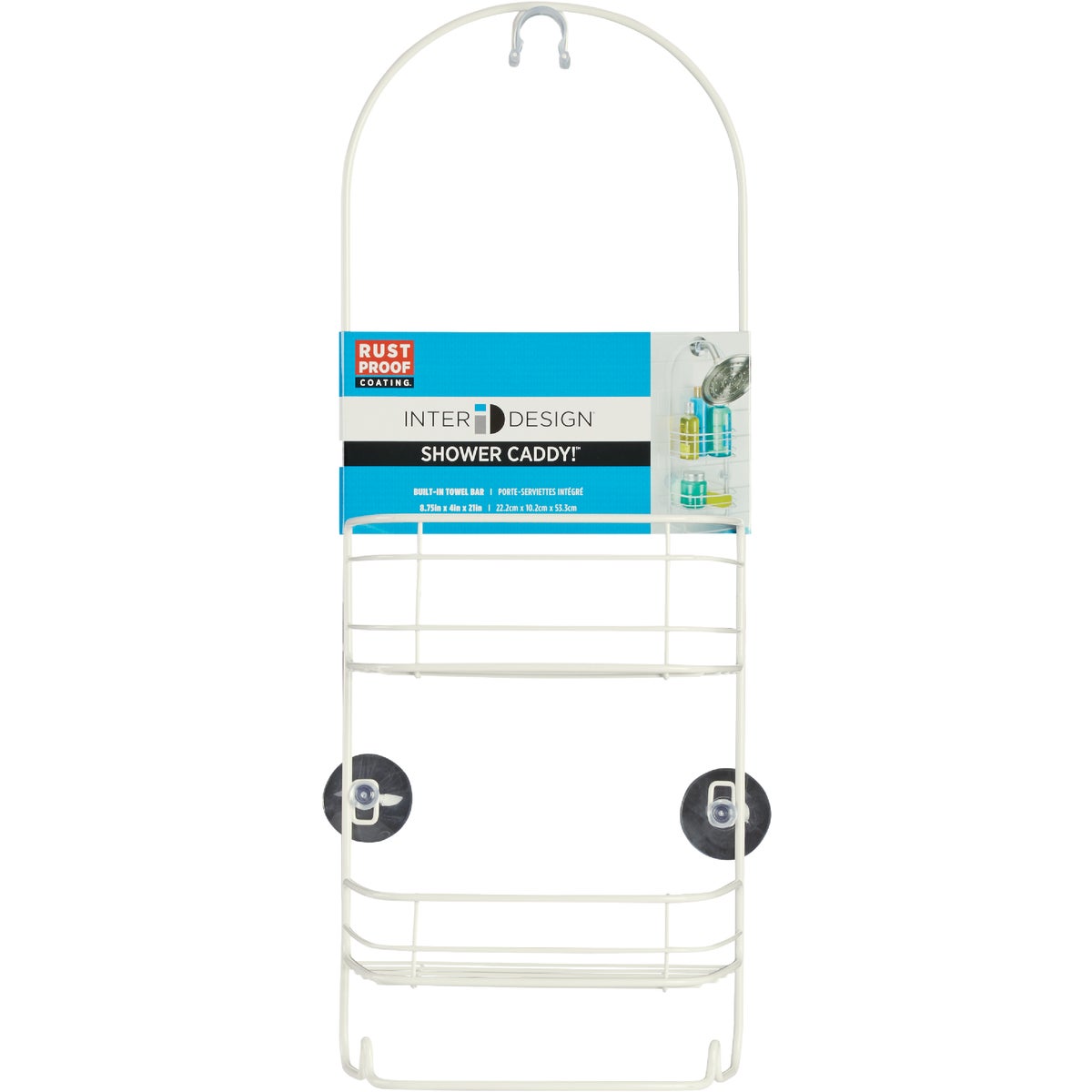 iDesign Rondo 2-Basket White Shower Caddy Image 2