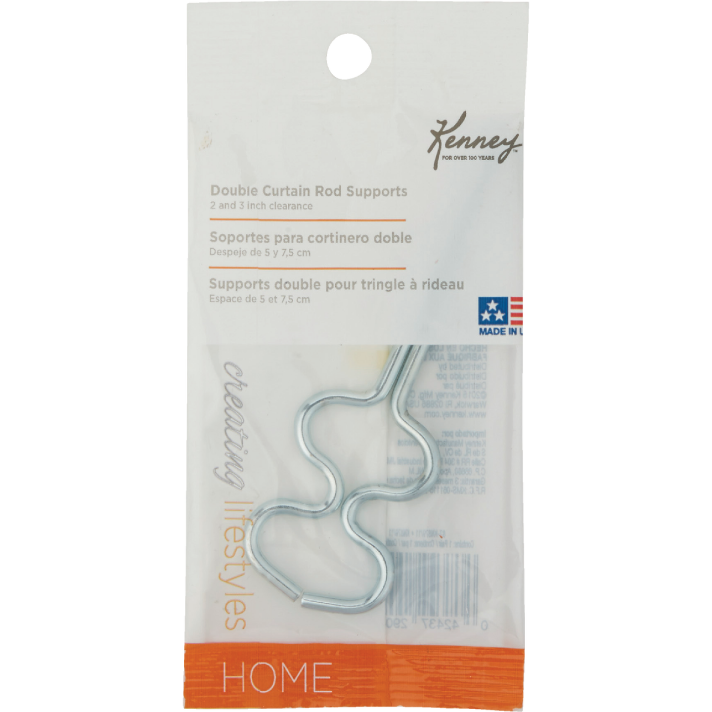 Kenney Double Center Curtain Rod Support Bracket Image 2