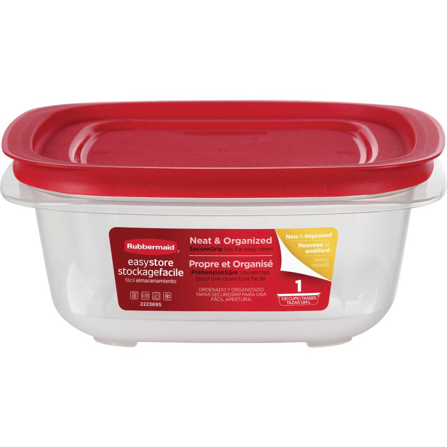 Rubbermaid EasyStore 7.81 C. Clear Square Food Storage Container with Lid Image 6