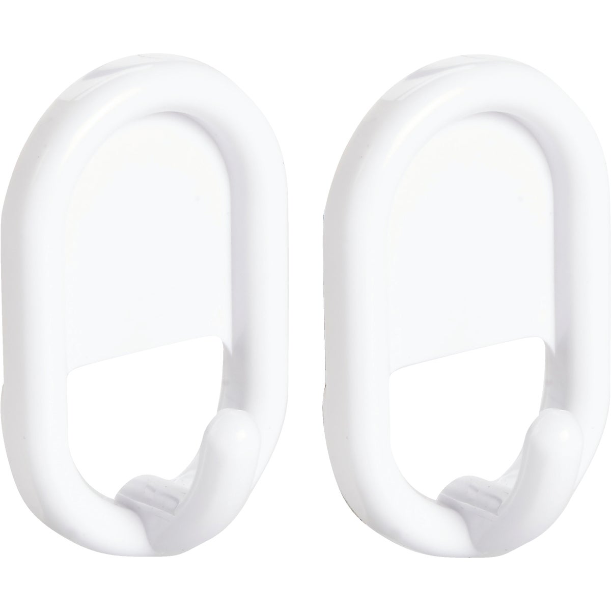 iDesign Utility White Plastic Adhesive Hook (2-Pack) Image 1