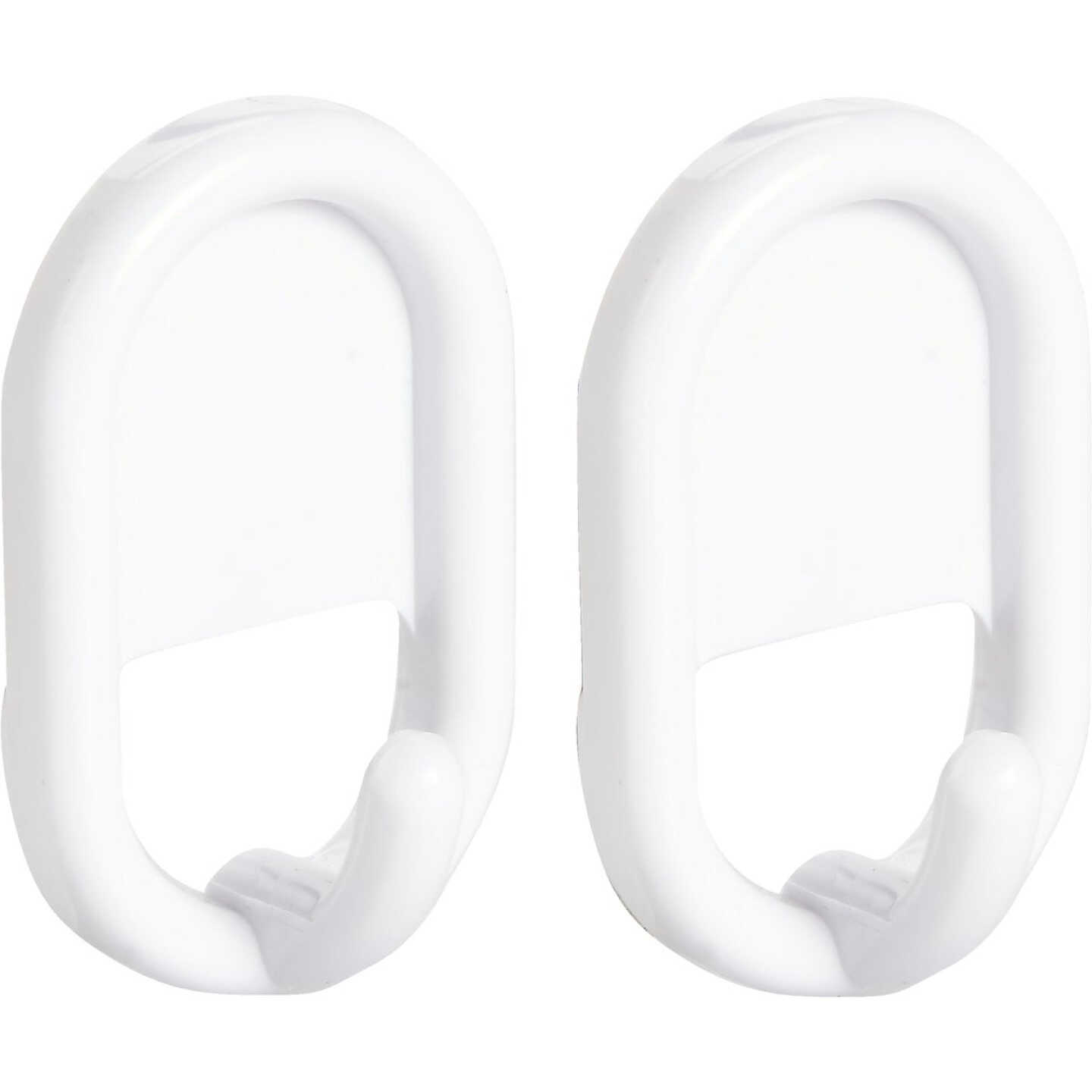 iDesign Utility White Plastic Adhesive Hook (2-Pack) Image 1