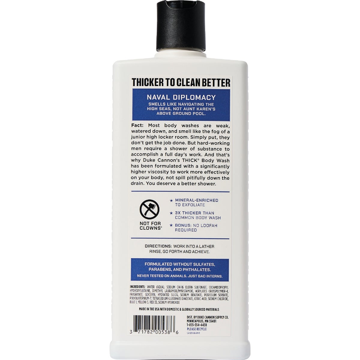 Duke Cannon 18 Oz. Naval Diplomacy Thick Liquid Shower Wash Image 2