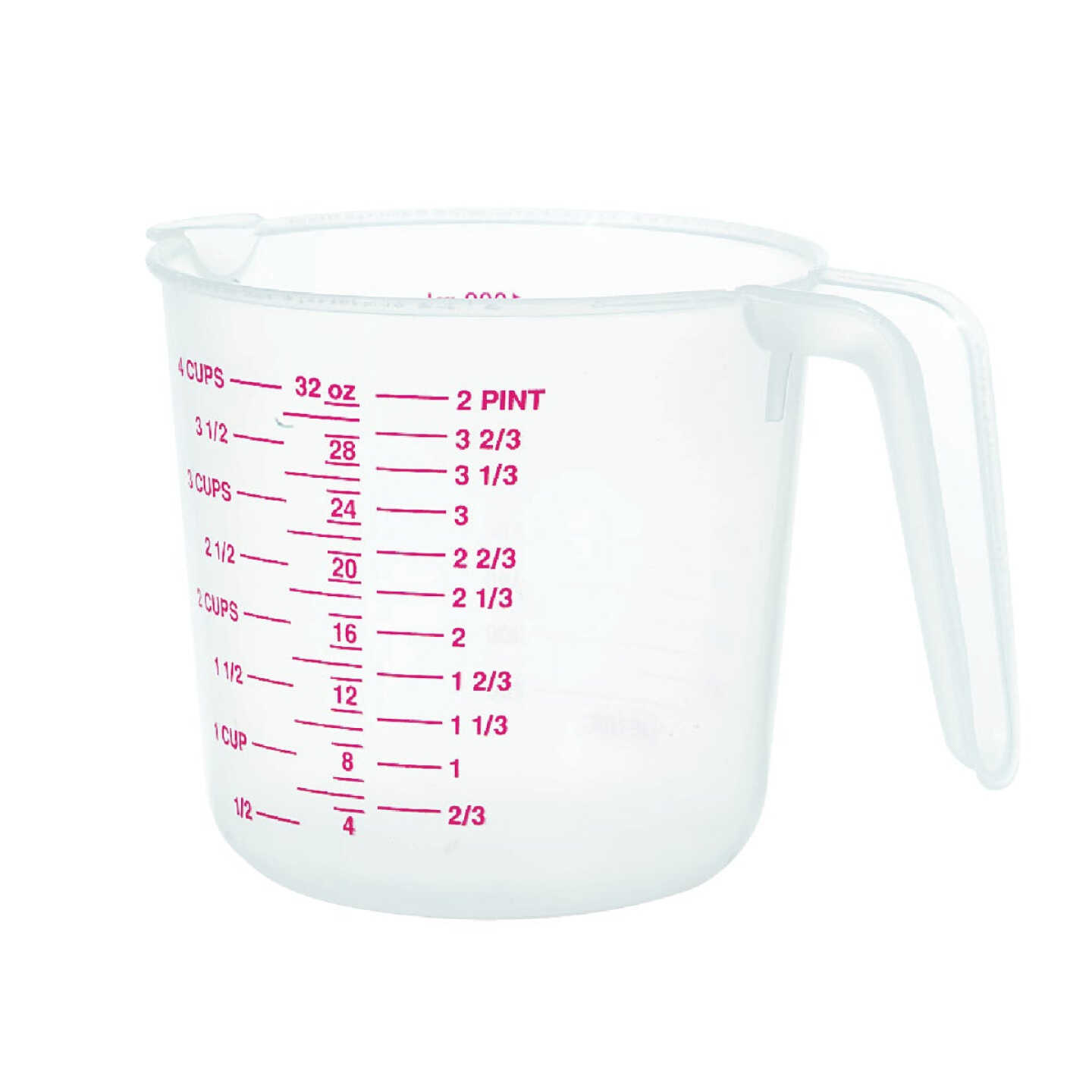 Norpro 4 Cup White Plastic Measuring Cup Image 1