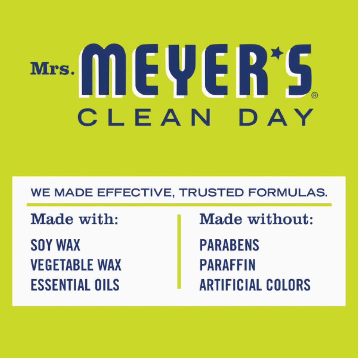 Mrs. Meyer's Clean Day 7.2 Oz. Lemon Verbena Large Soy Candle Image 5