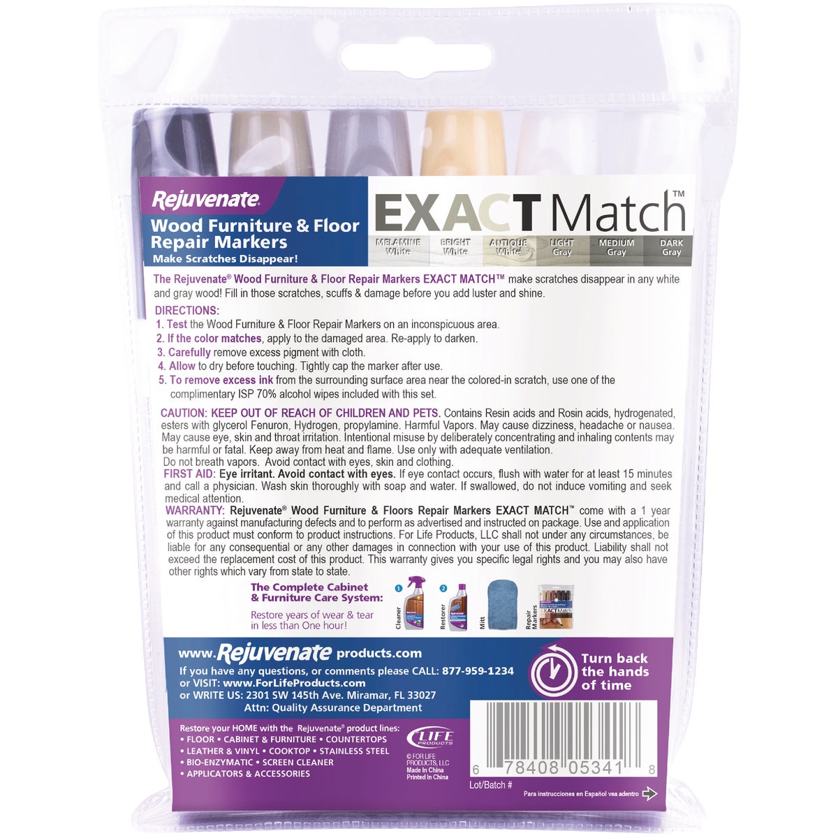 Rejuvenate Exact Match Whites & Grays Wood Furniture & Floor Repair Markers (6-Pack) Image 3
