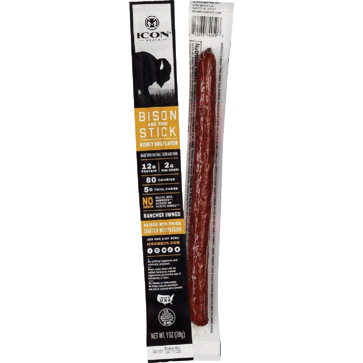 Icon 1 Oz. Honey BBQ Bison Stick Jerky