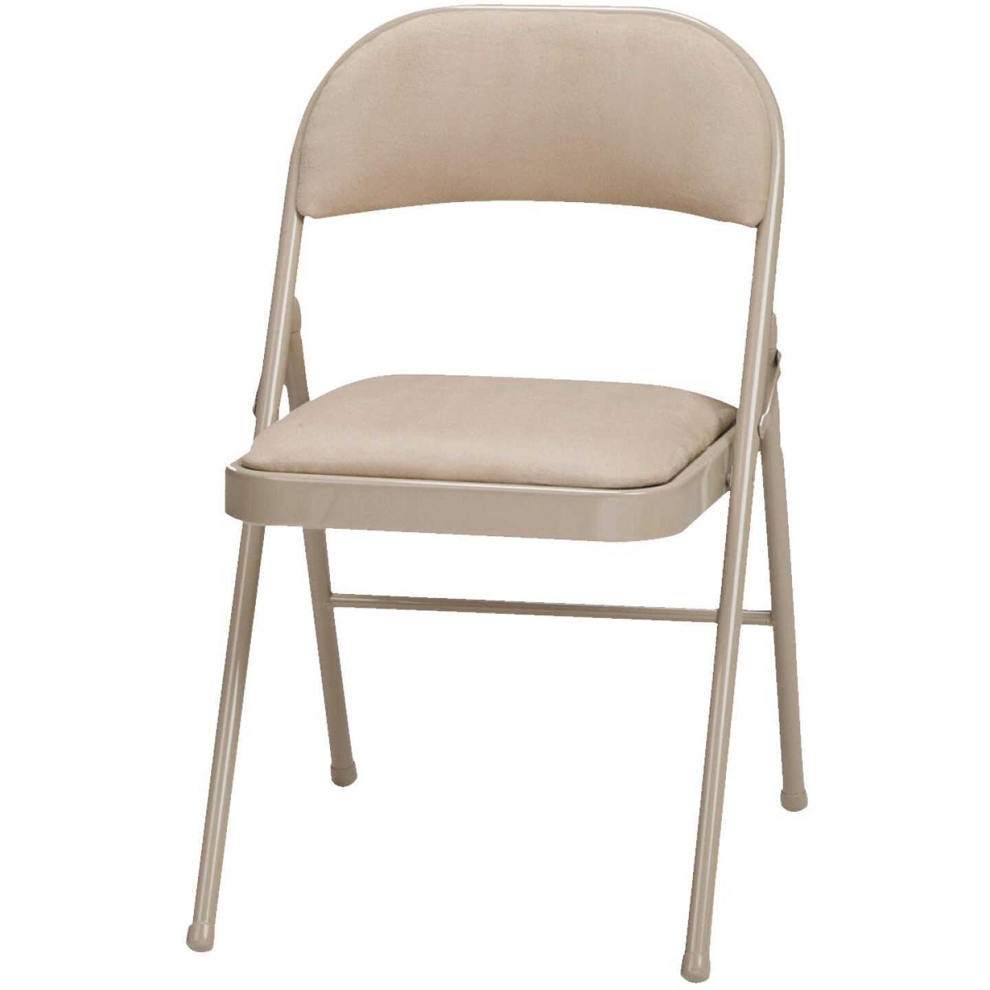 SuddenComfort Fabric Folding Chair, Buff Image 1