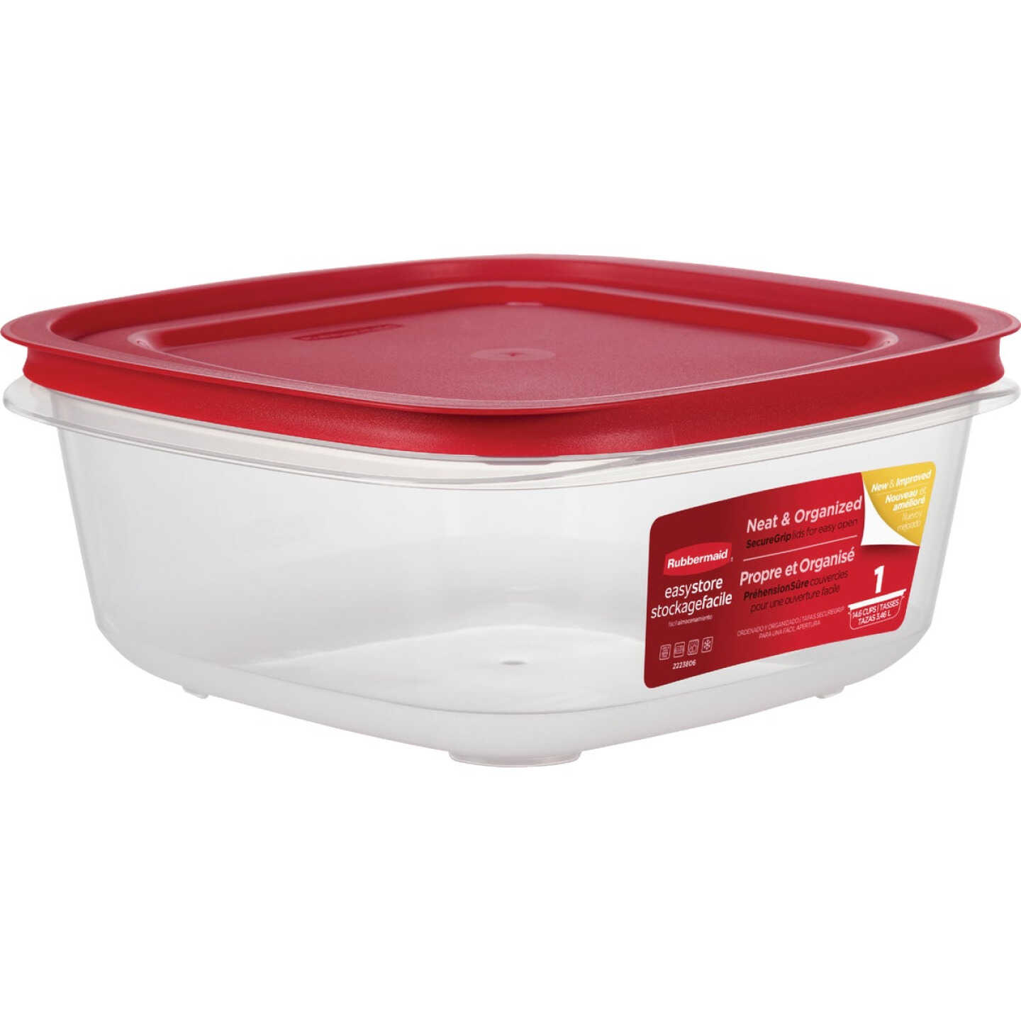 Rubbermaid EasyStore 14.66 C. Clear Square Food Storage Container with Lid Image 3