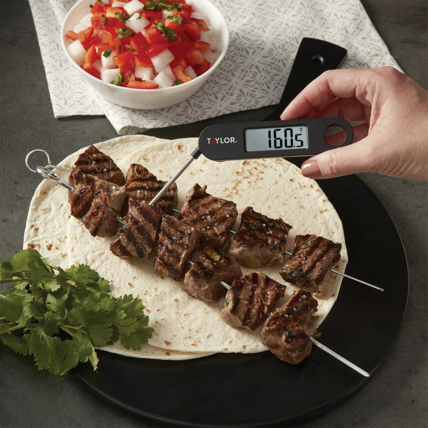 Taylor Black Digital Folding Probe Cooking Thermometer Image 2
