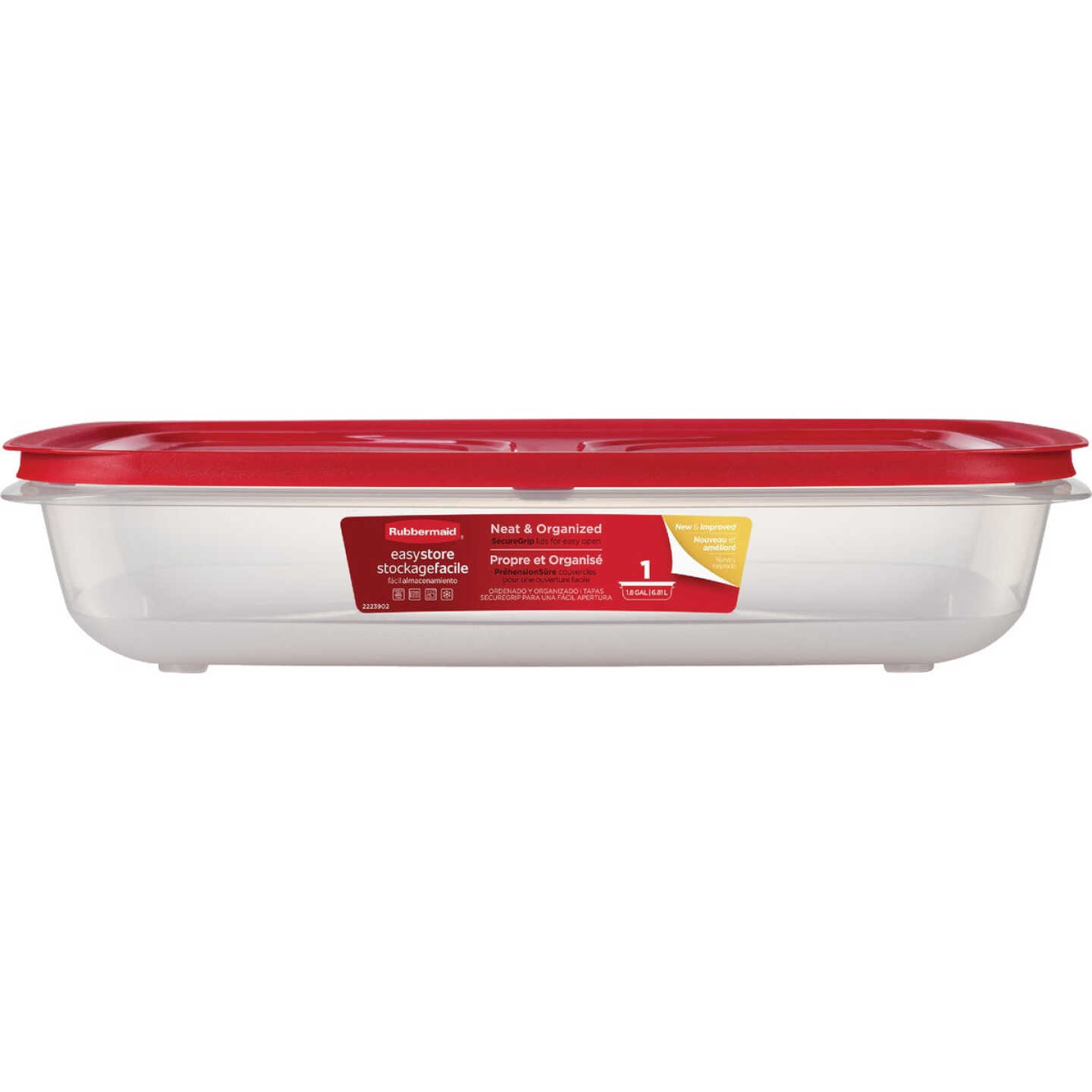 Rubbermaid EasyStore 28.8 C. Clear Rectangular Food Storage Container with Lid Image 1