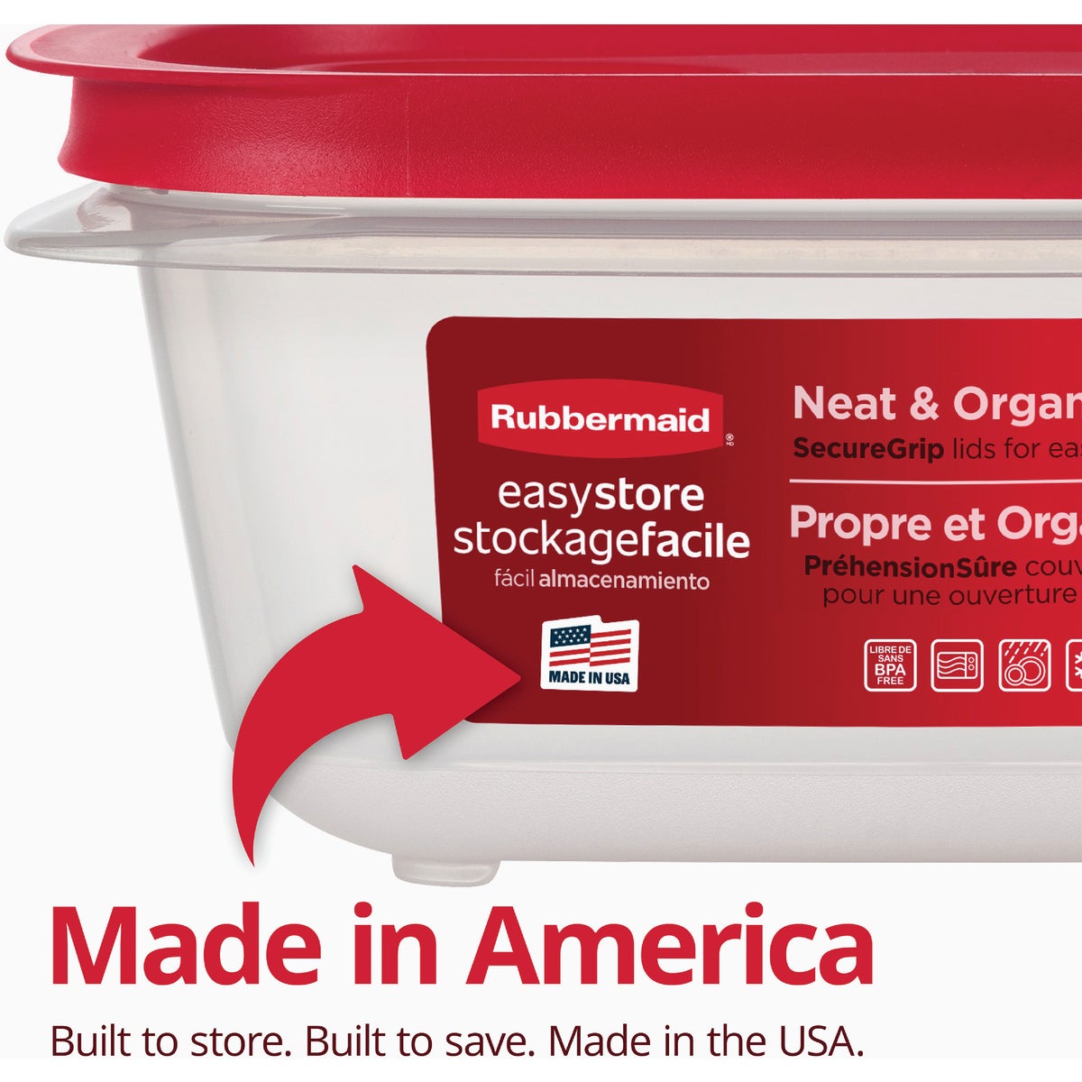 Rubbermaid EasyStore 4.92 C. Clear Square Food Storage Container with Lid Image 4