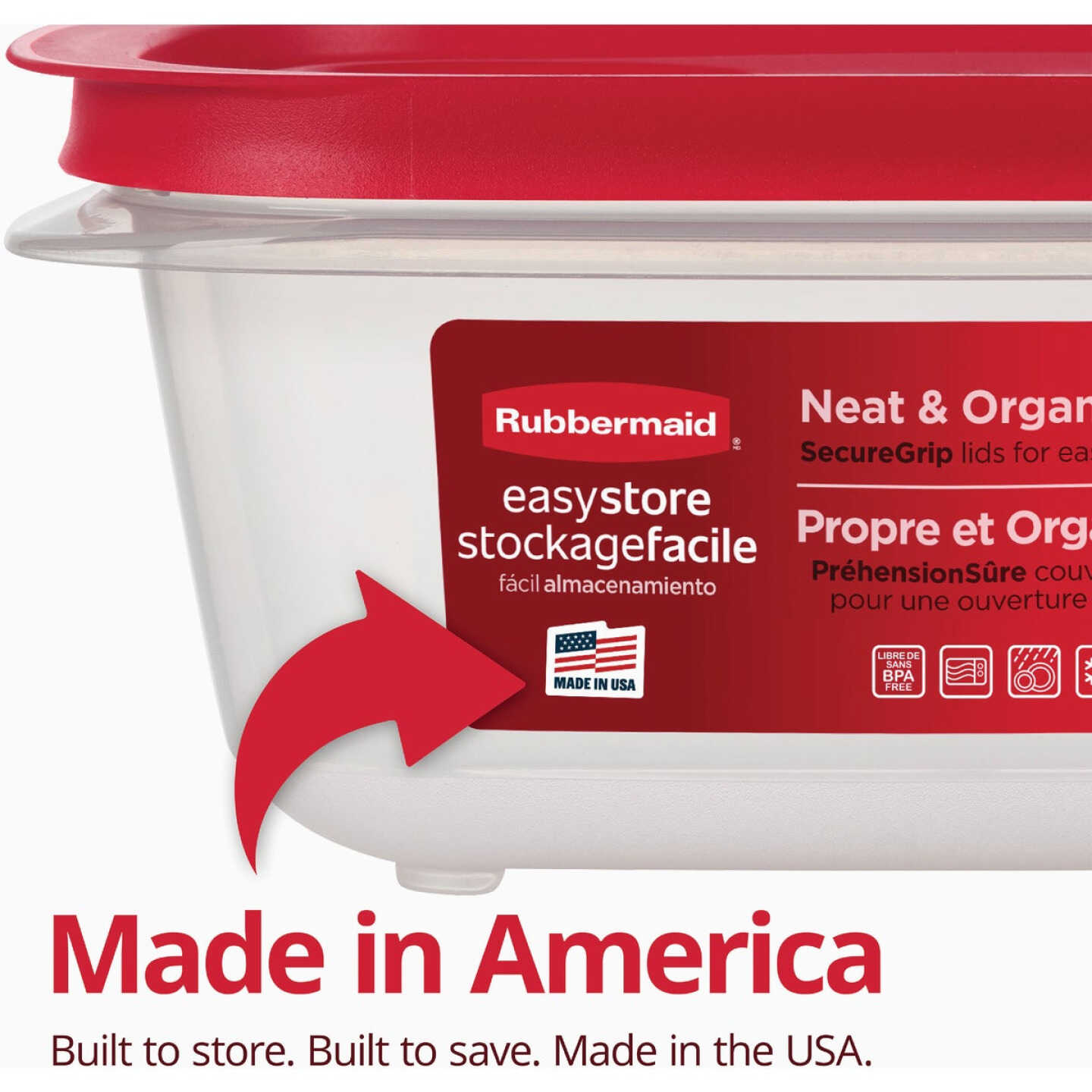 Rubbermaid EasyStore 4.92 C. Clear Square Food Storage Container with Lid Image 4