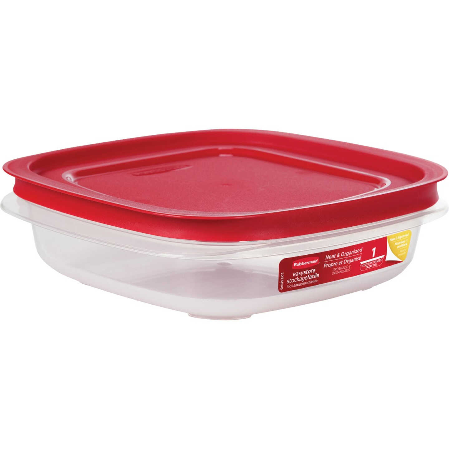 Rubbermaid EasyStore 4.92 C. Clear Square Food Storage Container with Lid Image 1