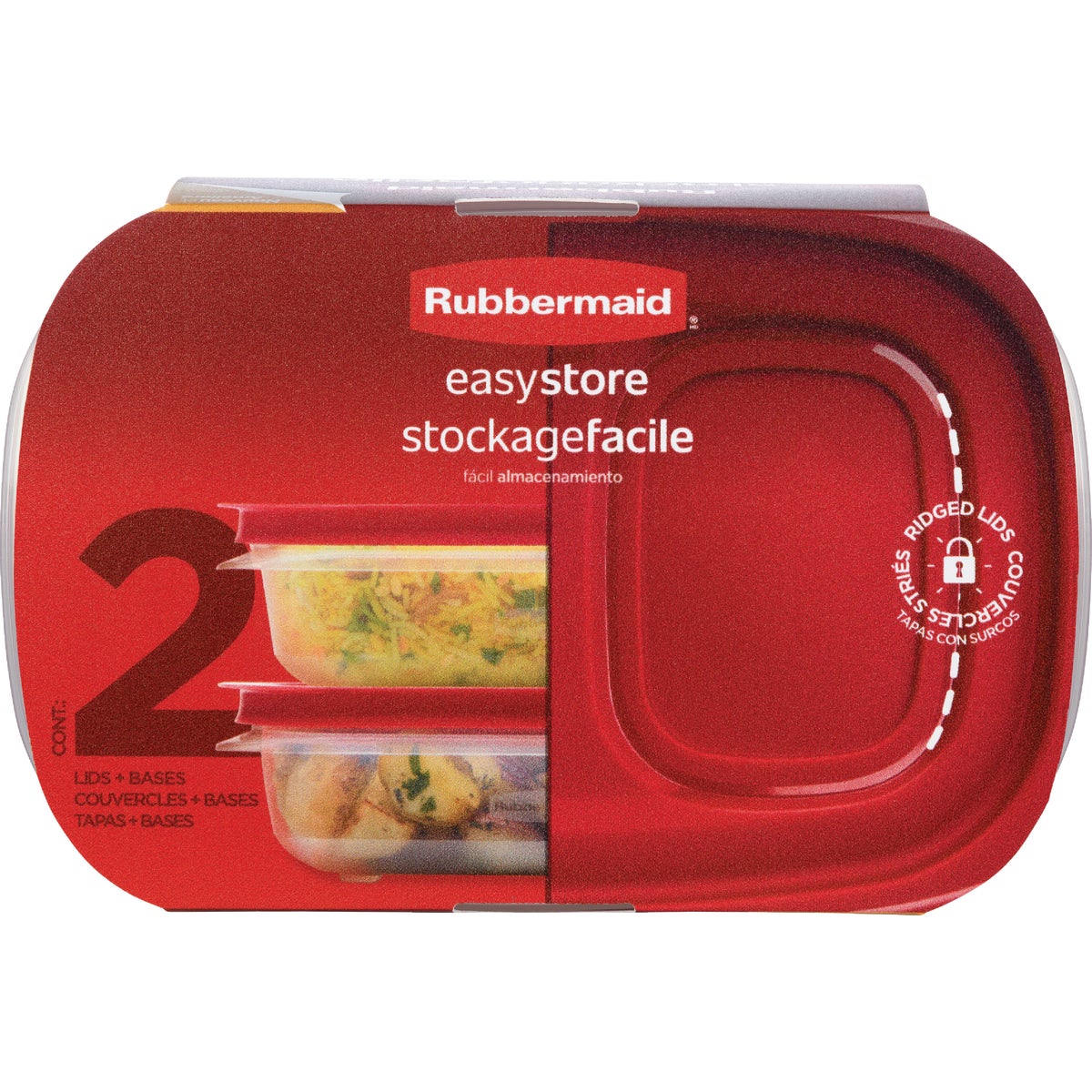 Rubbermaid 3.57-Cup EasyStore Rectangular Food Storage Container with Lid (2 Pack) Image 6