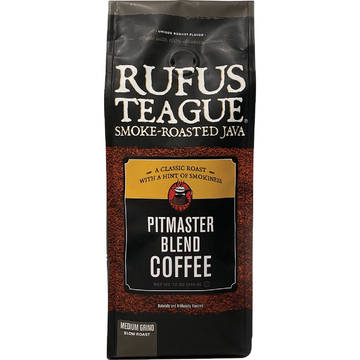 Rufus Teague 12 Oz. Smoke Roasted Coffee, Pitmaster Blend, Medium Grind