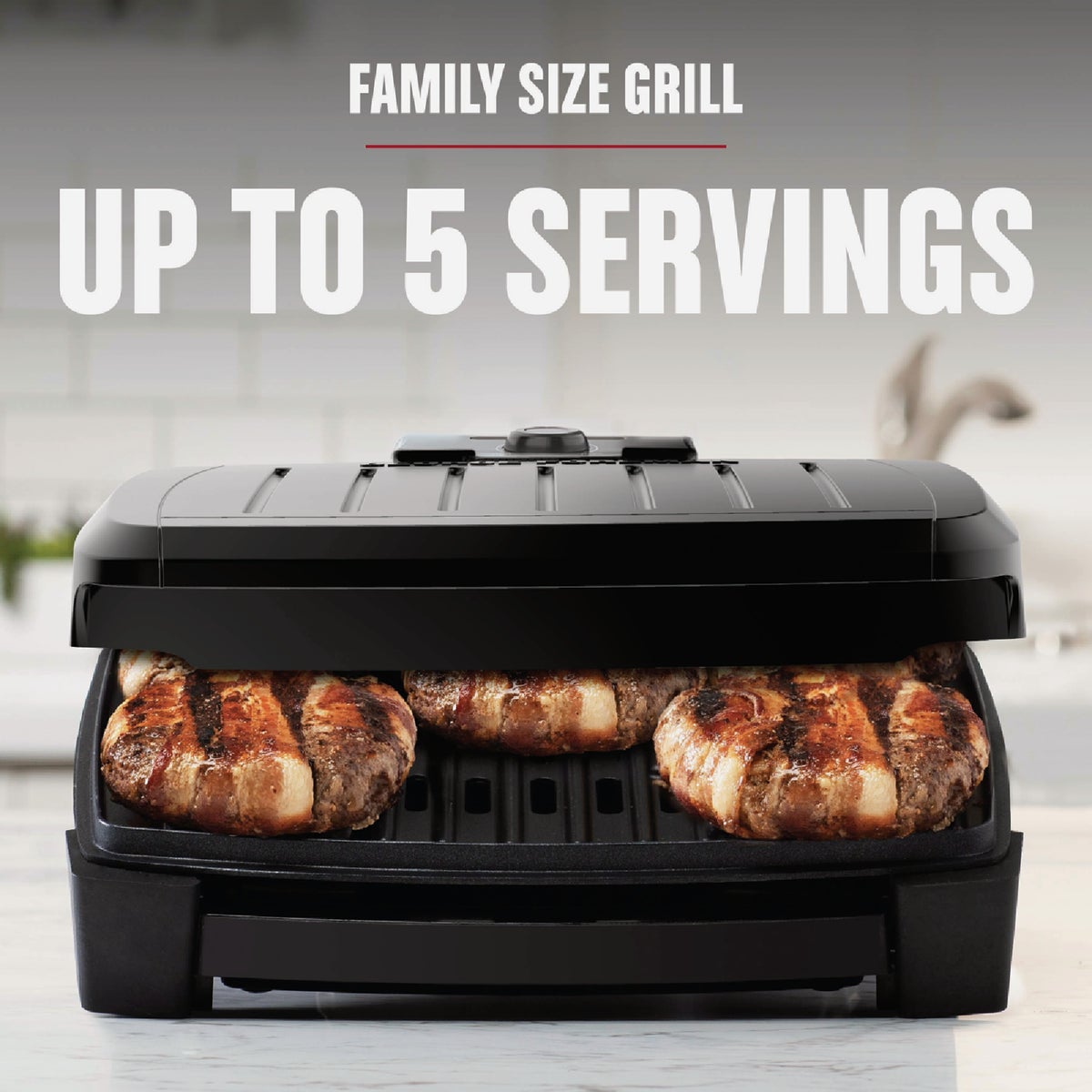 George Foreman 5-Serving Submersible Grill with Black Plates Image 2
