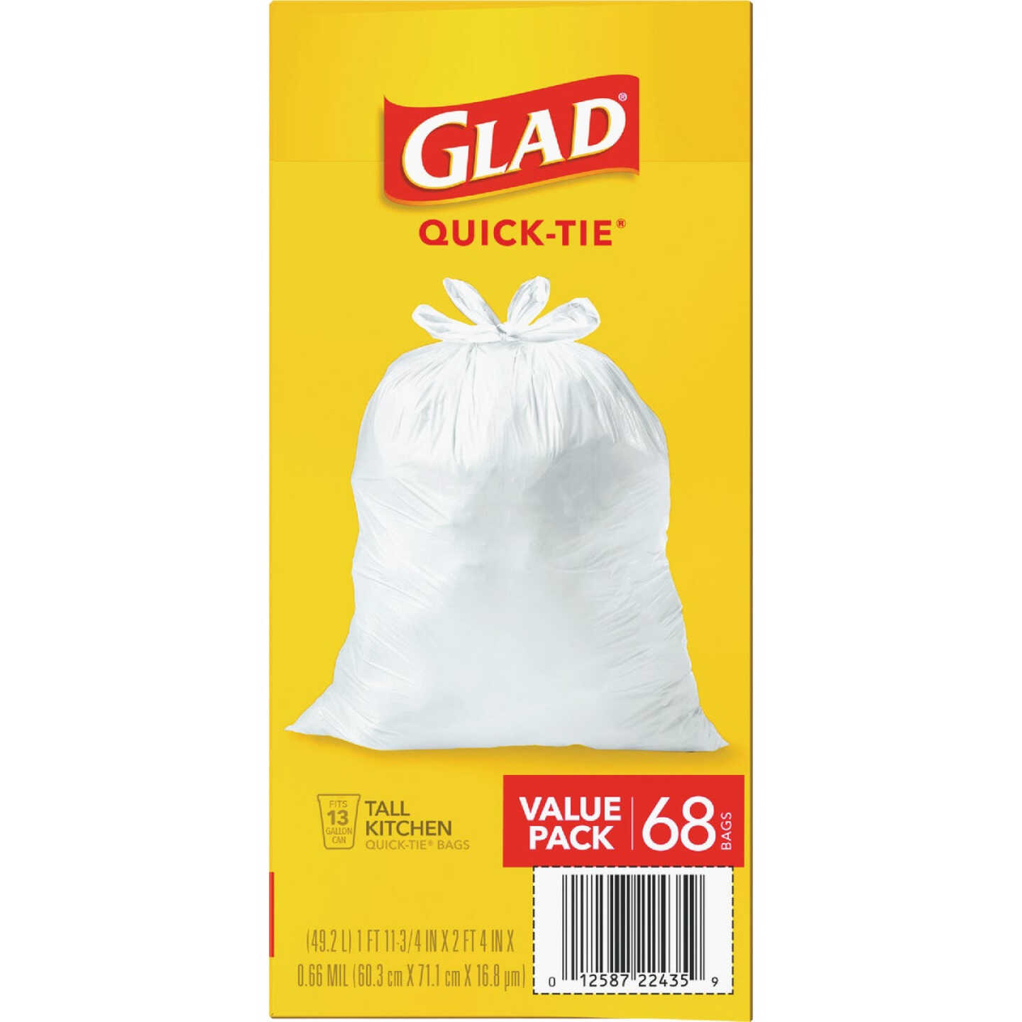 Glad Quick-Tie 13 Gal. Tall Kitchen Trash Bags (68-Count) Image 3