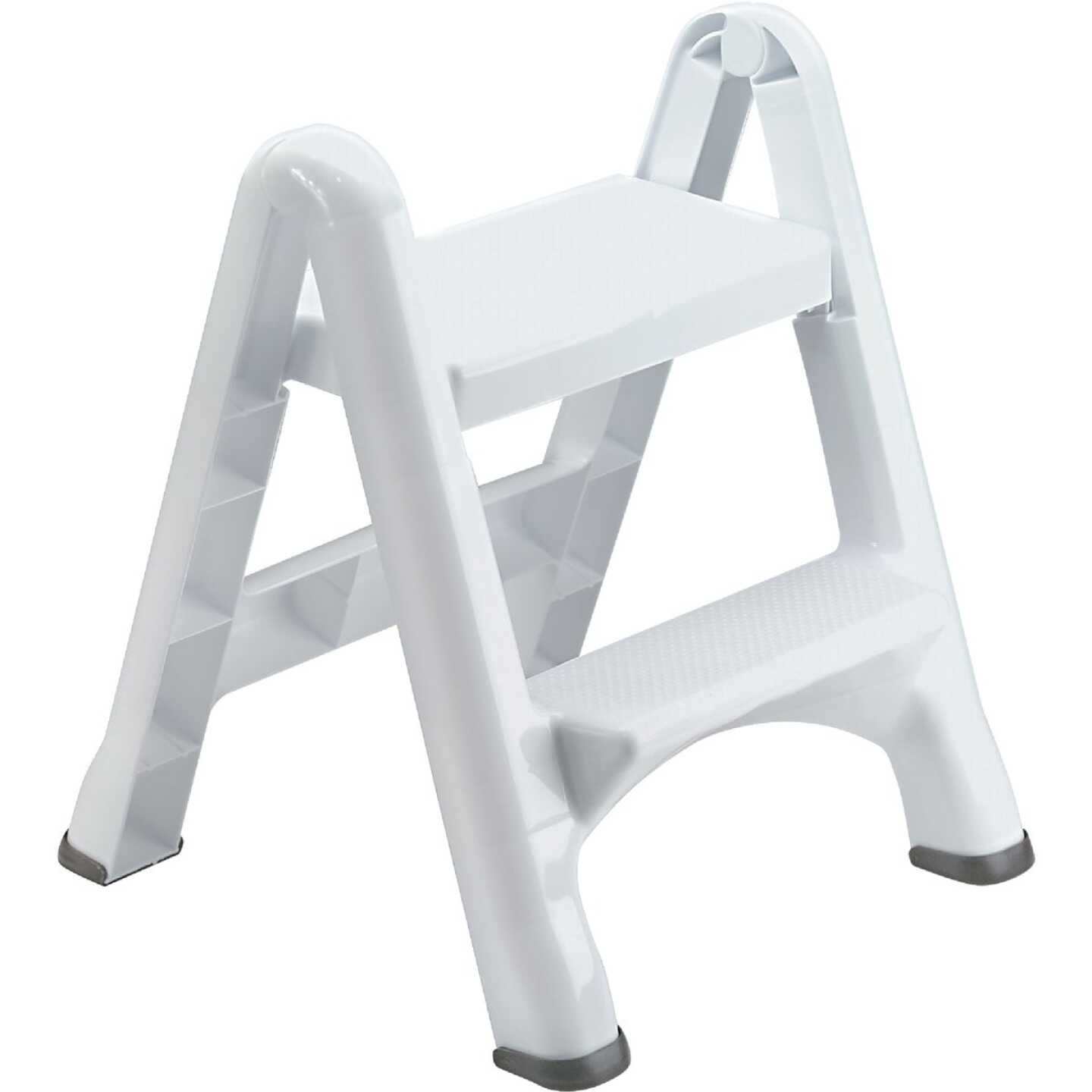 Rubbermaid White 2-Step Folding Step Stool Image 1