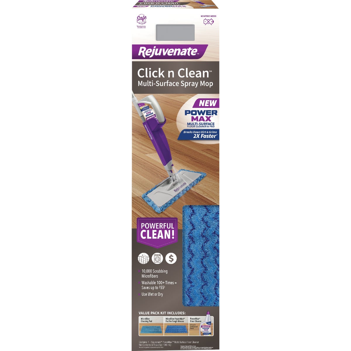 Rejuvenate Click n Clean  Multi-Surface Spray Mop with PowerMax Image 1