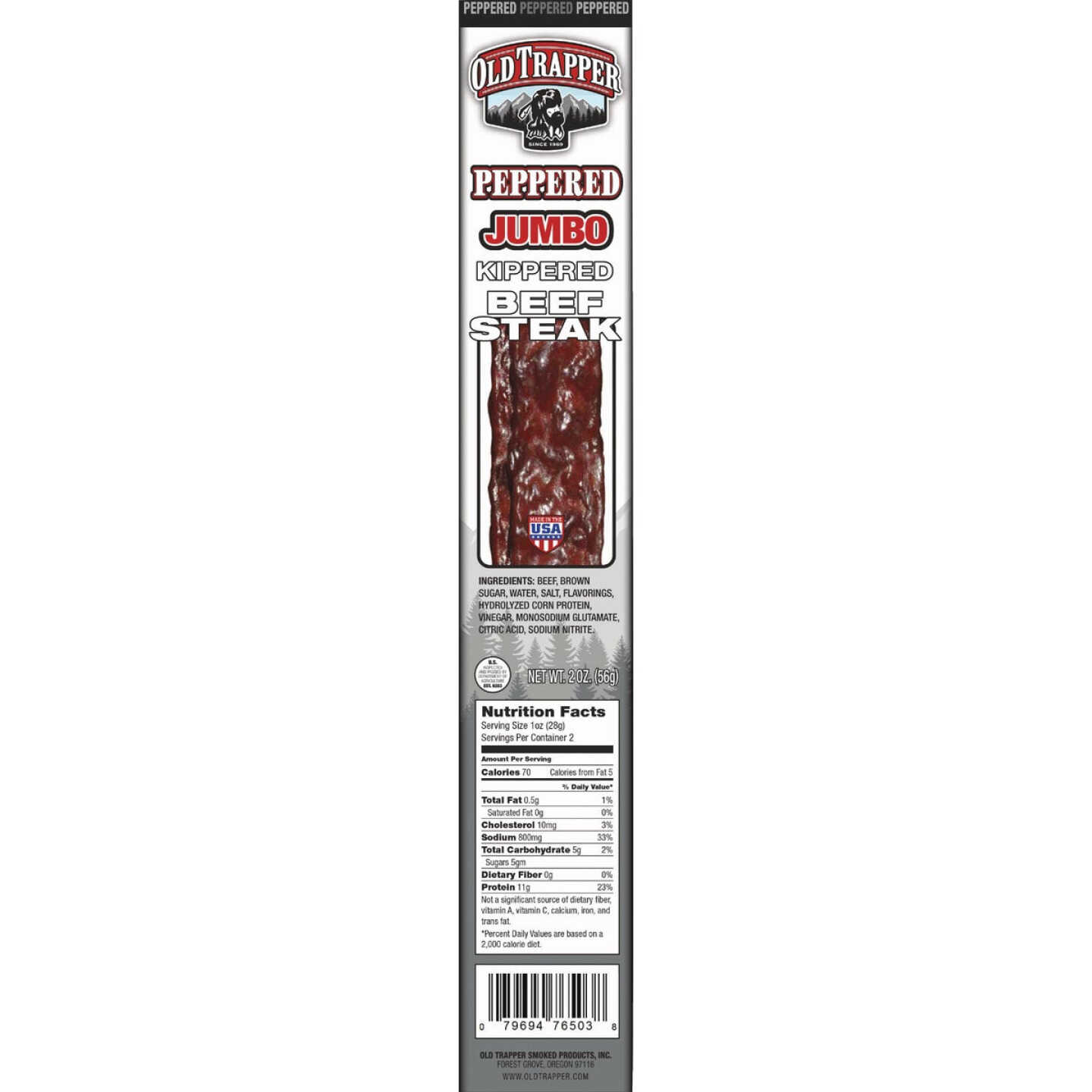 Old Trapper Peppered Kippered Steak Jerky Image 1