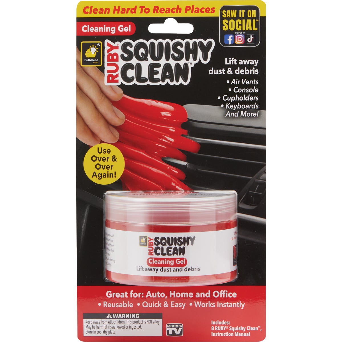 Ruby Squishy Clean Reusable Dust Cleaning Gel