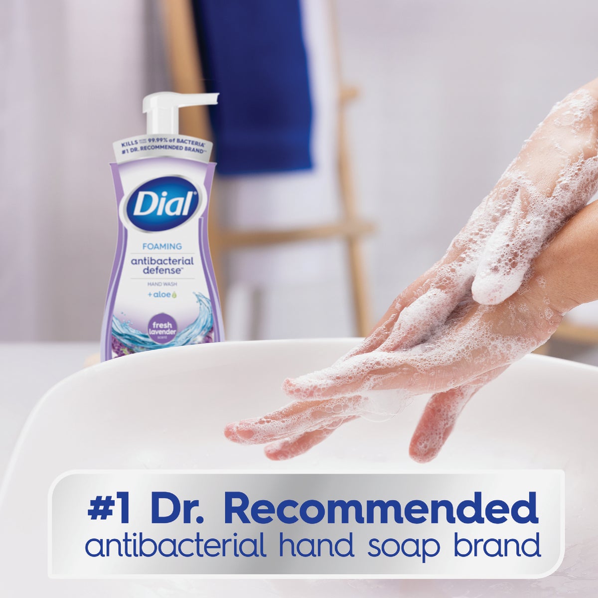 Dial Antibacterial Defense 7.5 Oz. Fresh Lavender + Aloe Foaming Hand Wash Image 5