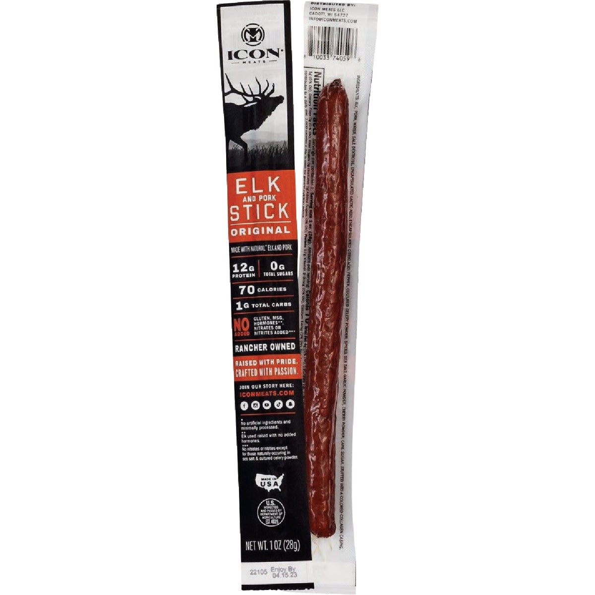 Icon 1 Oz. Original Elk Stick Jerky