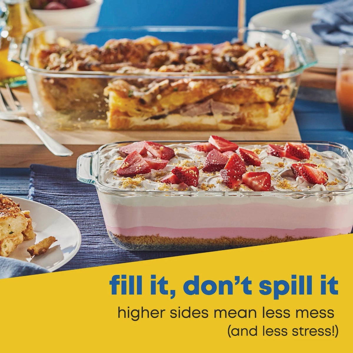 Pyrex Deep Portable Baking Dish with Sage Plastic Cover (4-Piece) Image 2