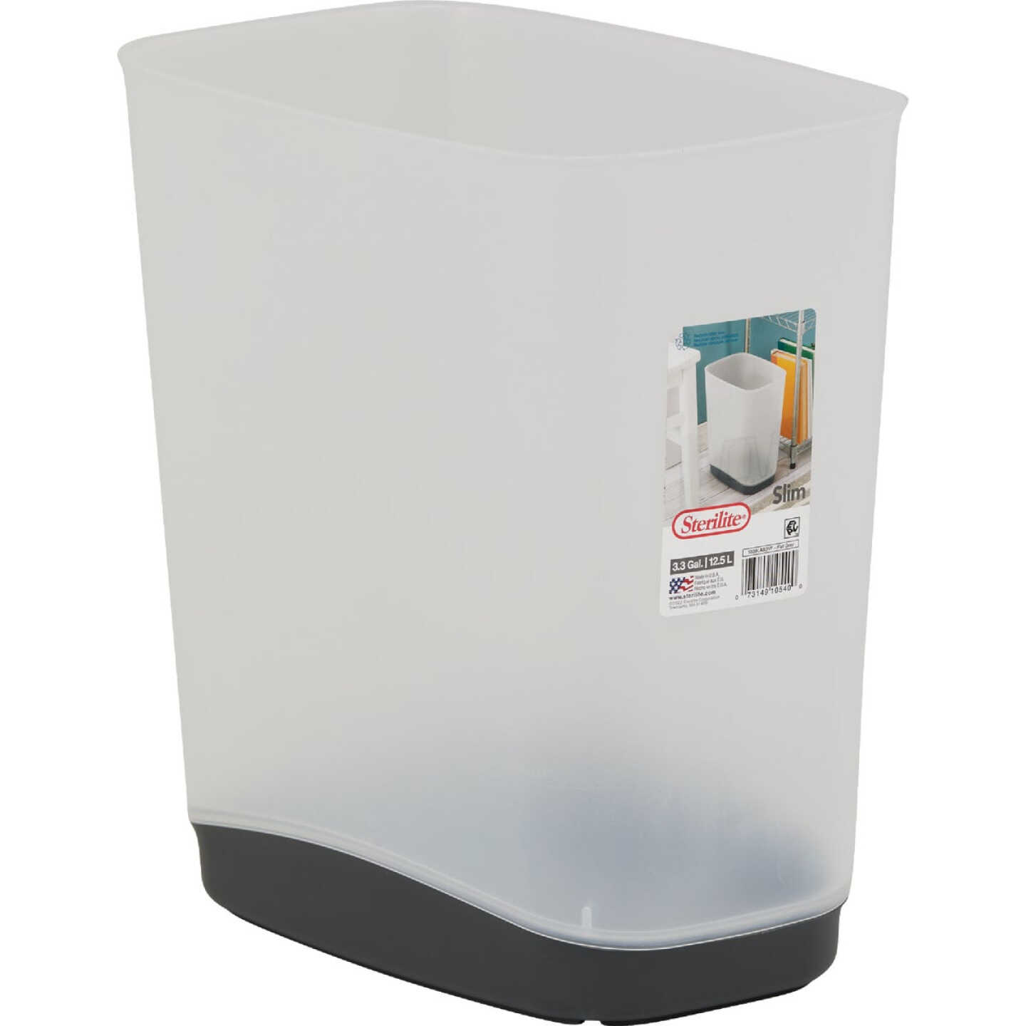 Sterilite 3.3 Gal. Rectangular Slim Wastebasket Image 5