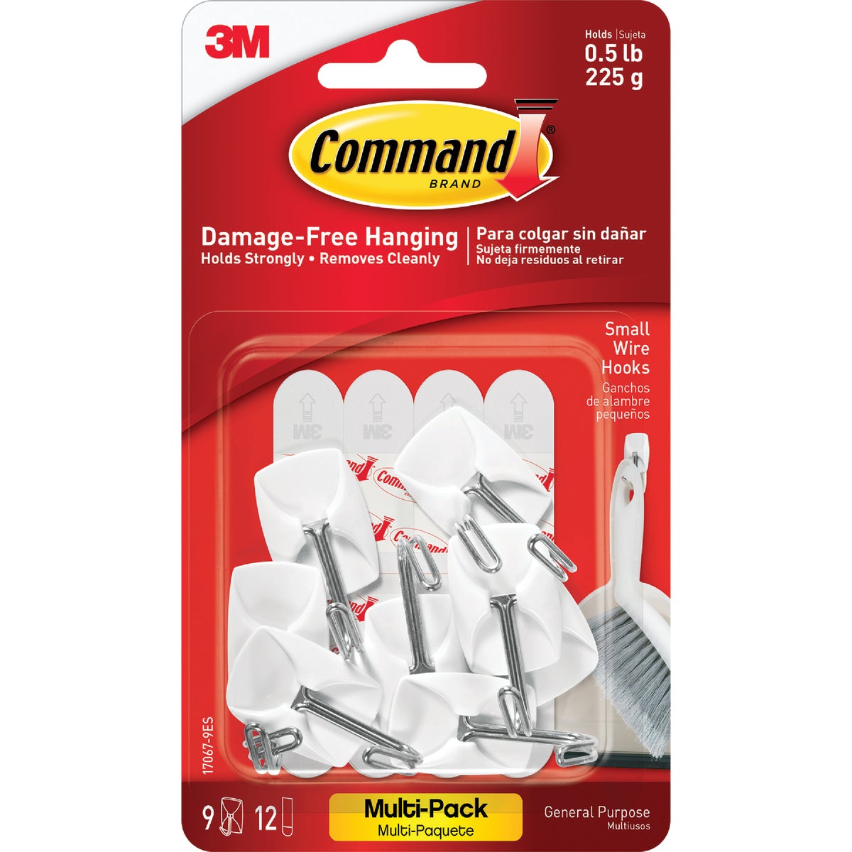 Command Small Wire Hooks Value Pack, White, 9 Hooks, 12 Strips Image 2