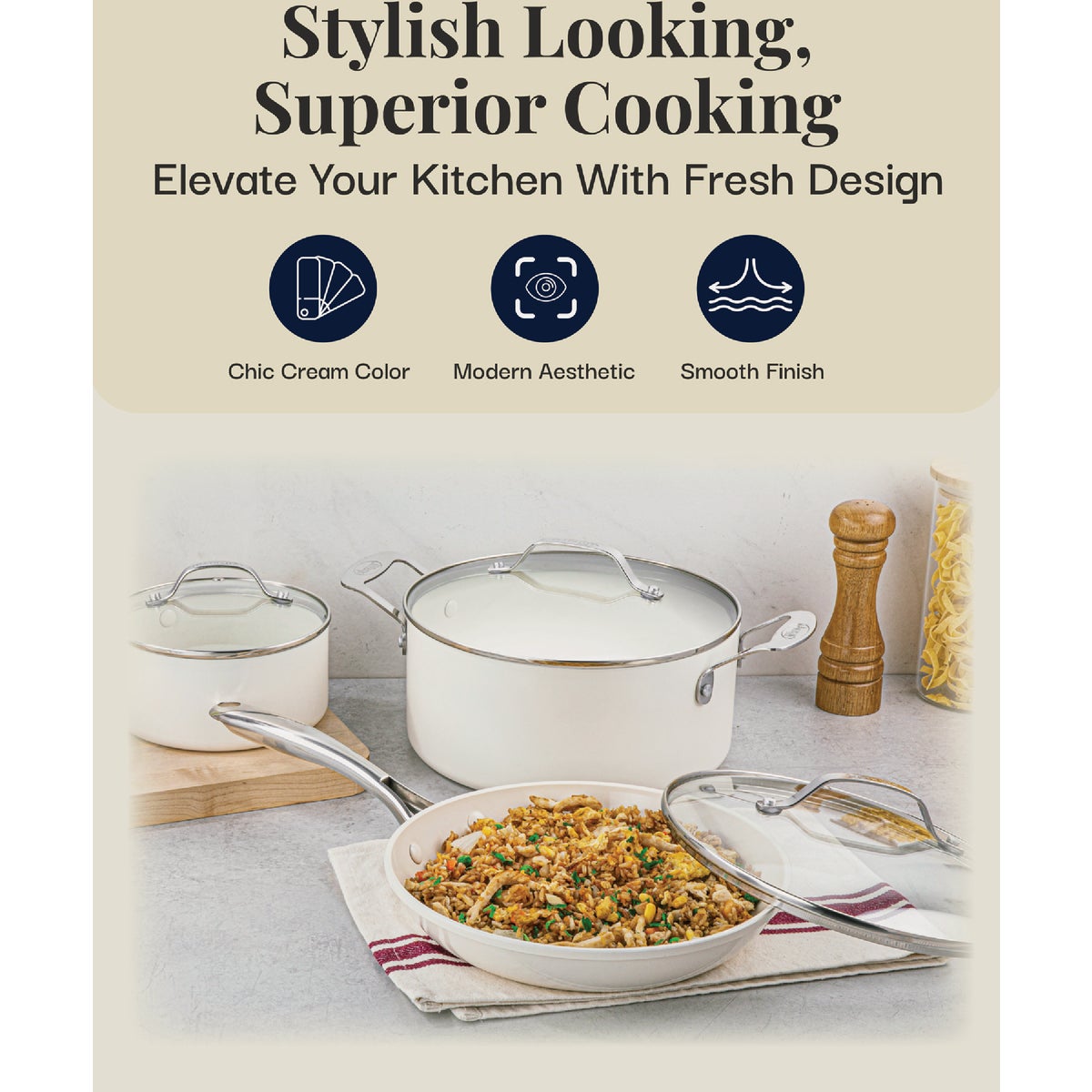 Gotham Steel Natural Collection Cookware Set (12-Piece) Image 2