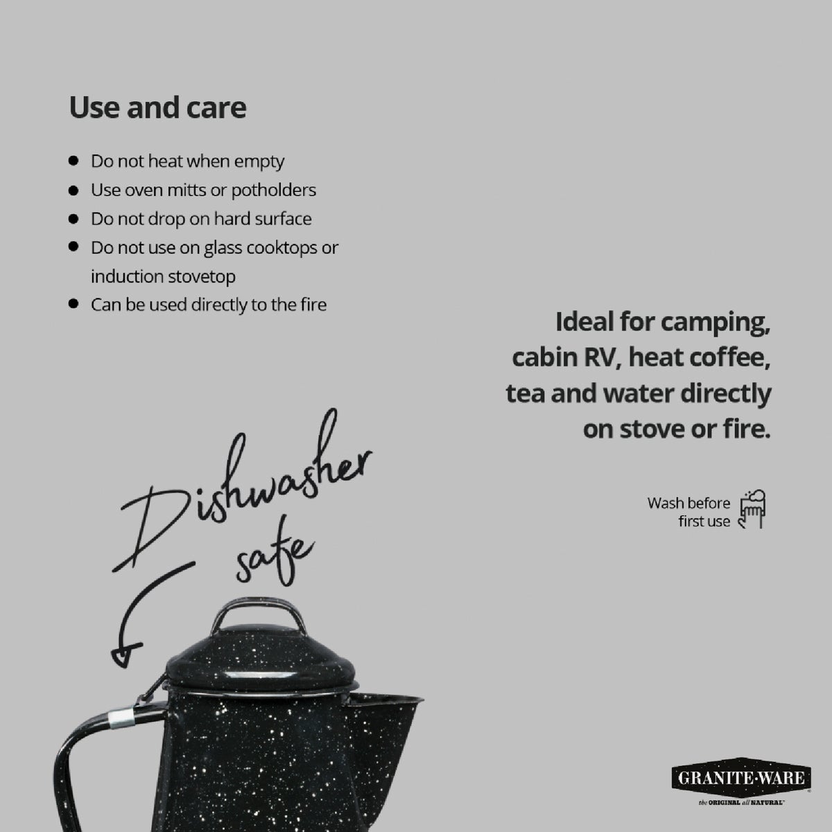 GraniteWare 12 Cup Black Coffee Boiler Image 3