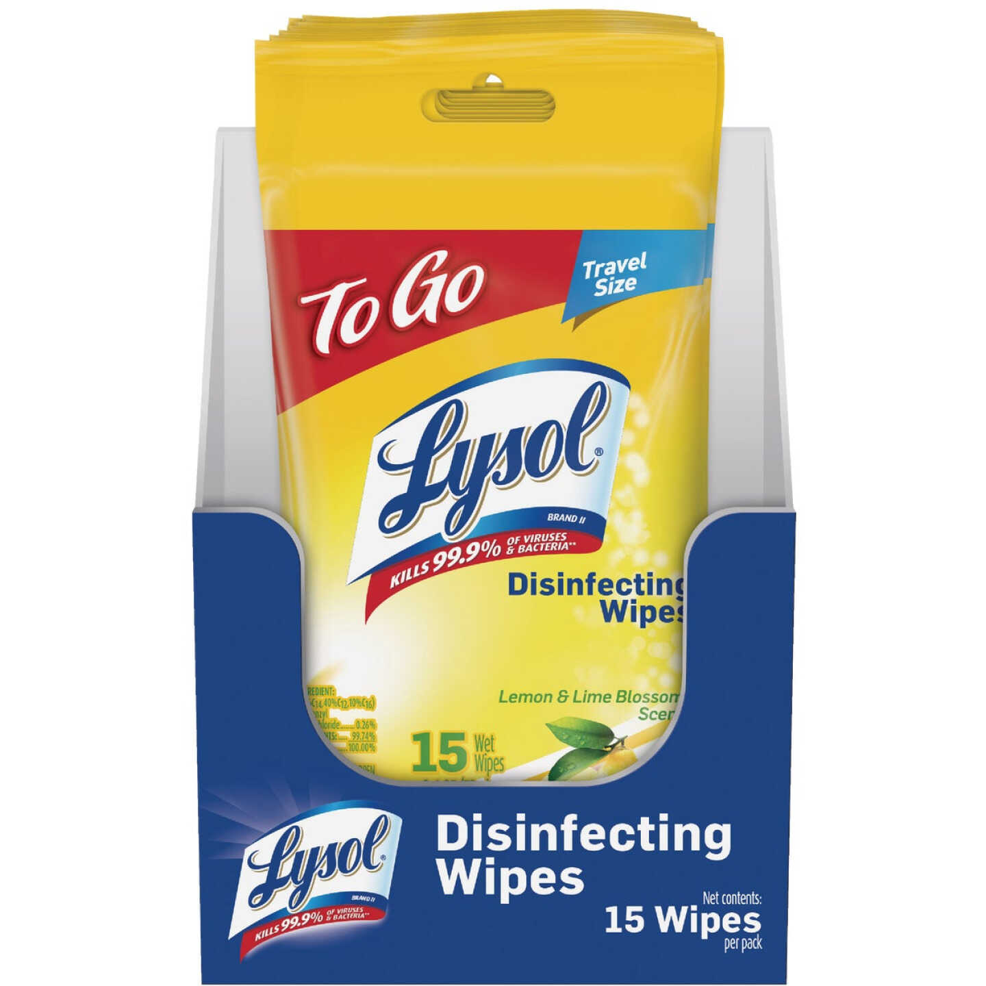 Lysol Lemon & Lime Disinfecting Wipes To Go Flatpack (15-Count) Image 1