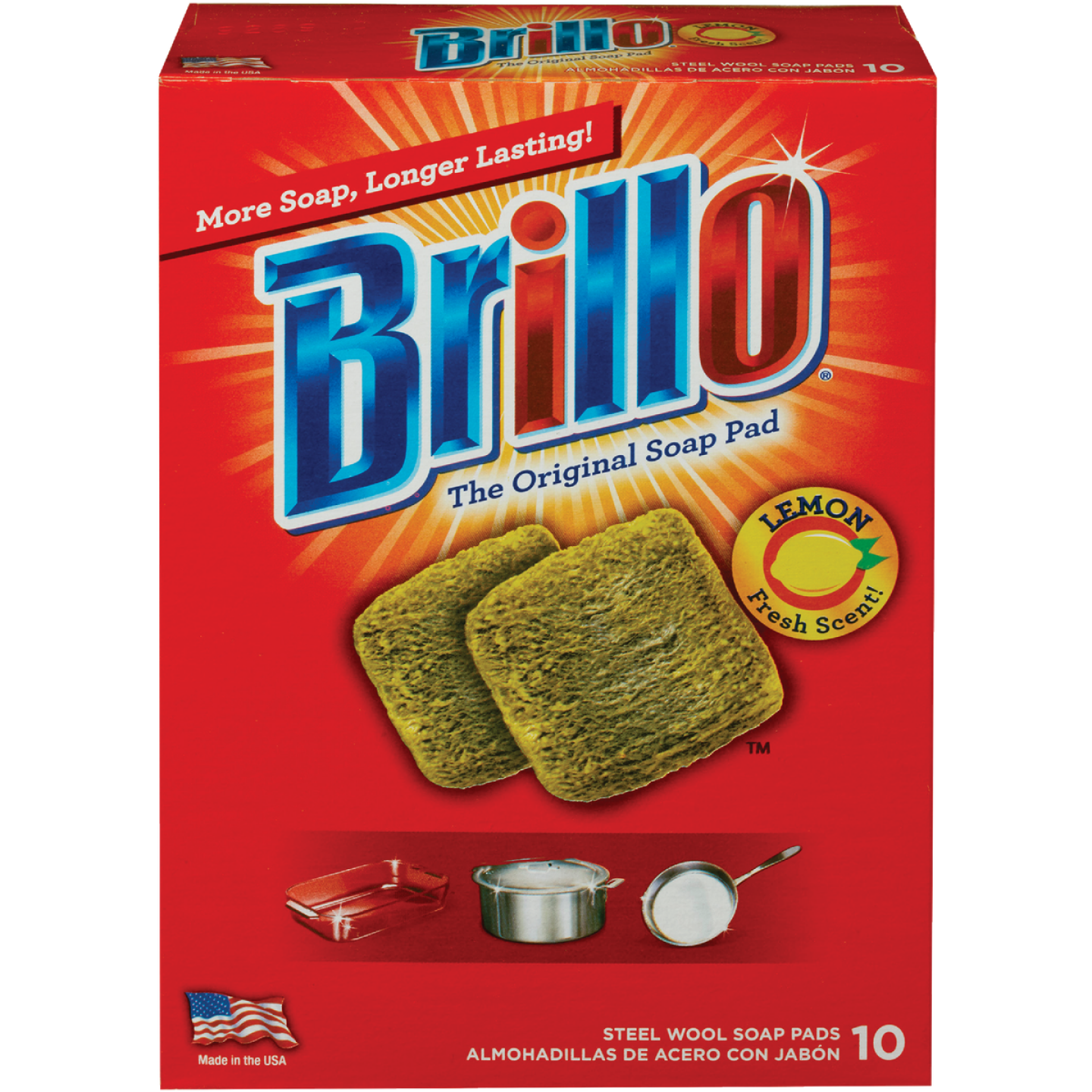 Brillo Lemon Steel Wool Scouring Pad (10 Count) Image 1